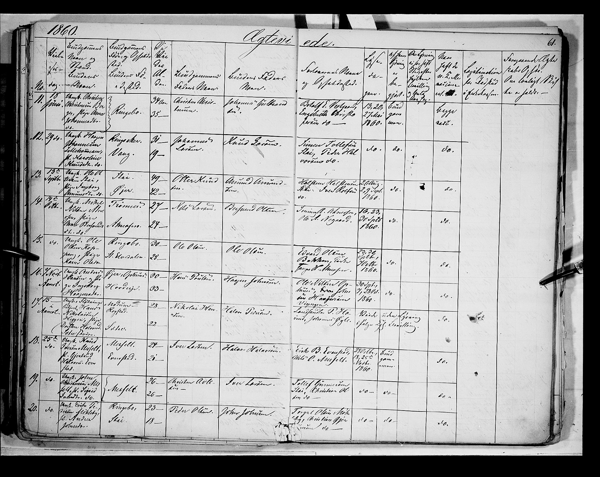 Åmot prestekontor, Hedmark, AV/SAH-PREST-056/H/Ha/Haa/L0007: Parish register (official) no. 7, 1860-1870, p. 61