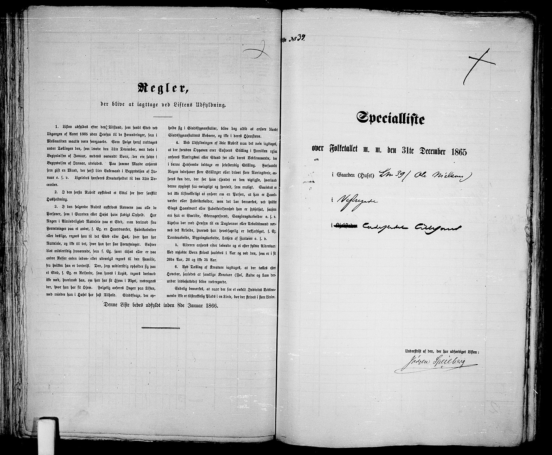 RA, 1865 census for Vestre Moland/Lillesand, 1865, p. 86