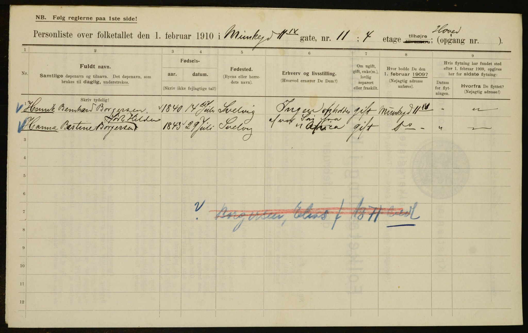 OBA, Municipal Census 1910 for Kristiania, 1910, p. 65739