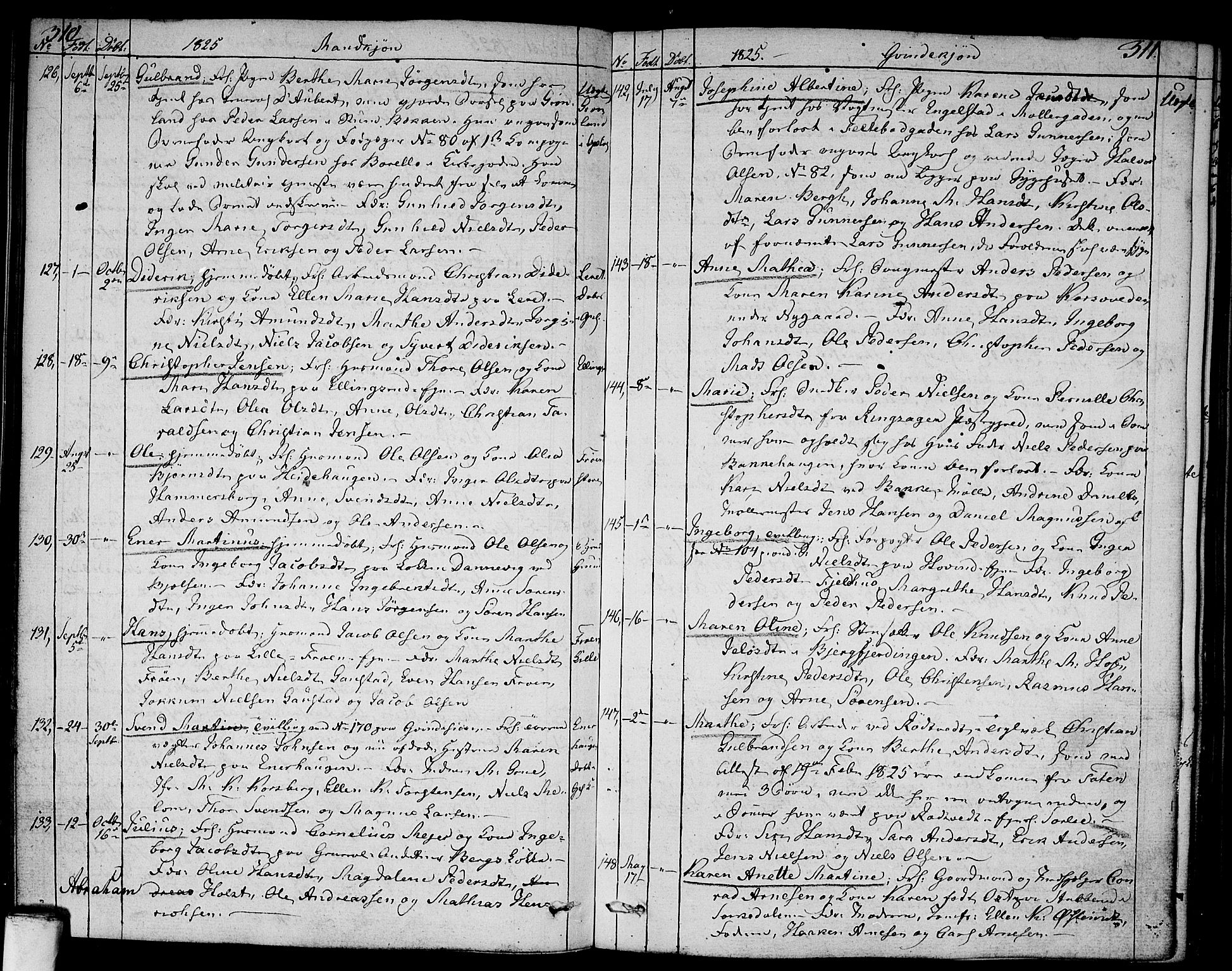 Aker prestekontor kirkebøker, SAO/A-10861/F/L0012: Parish register (official) no. 12, 1819-1828, p. 310-311