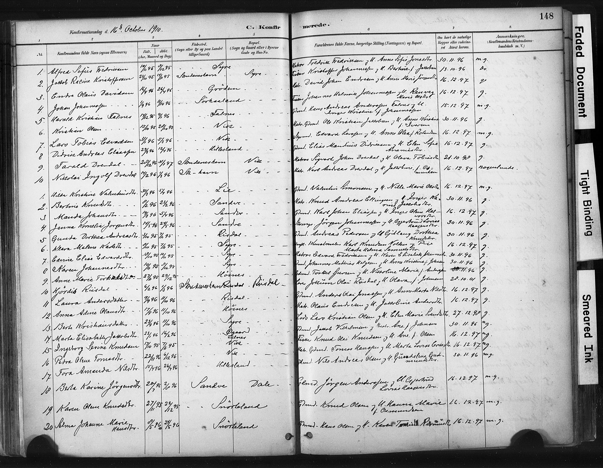 Skudenes sokneprestkontor, AV/SAST-A -101849/H/Ha/Haa/L0009: Parish register (official) no. A 6, 1882-1912, p. 148