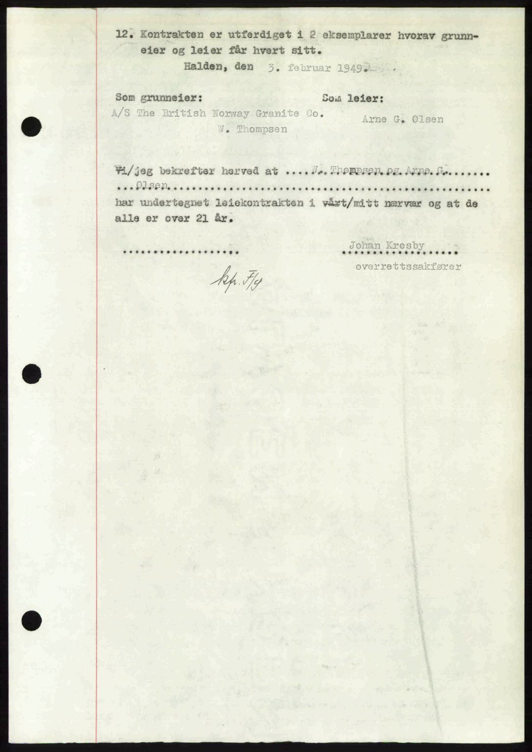 Idd og Marker sorenskriveri, AV/SAO-A-10283/G/Gb/Gbb/L0011: Mortgage book no. A11, 1948-1949, Diary no: : 196/1949