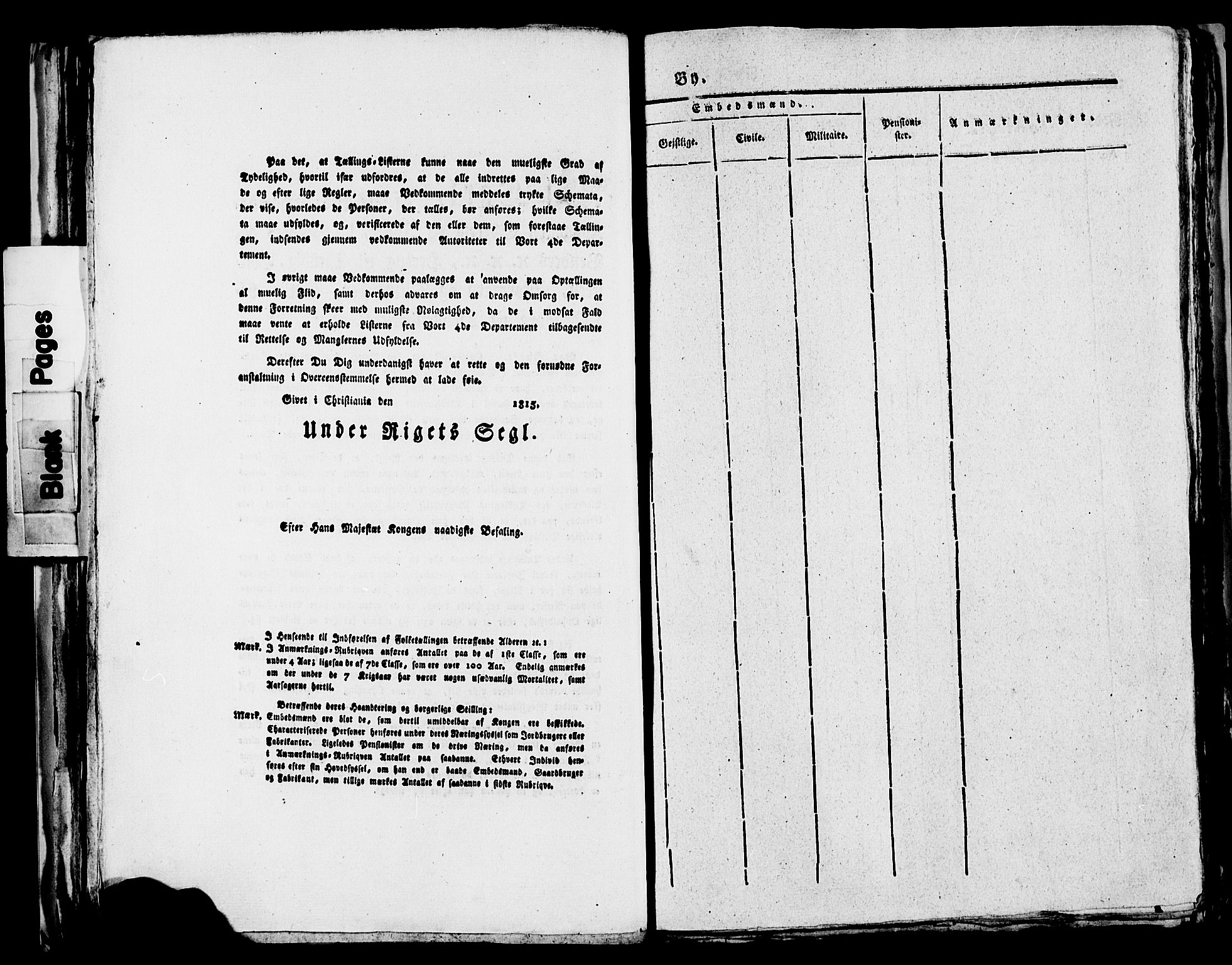 SAB, 1815 Census for Bergen, 1815, p. 833