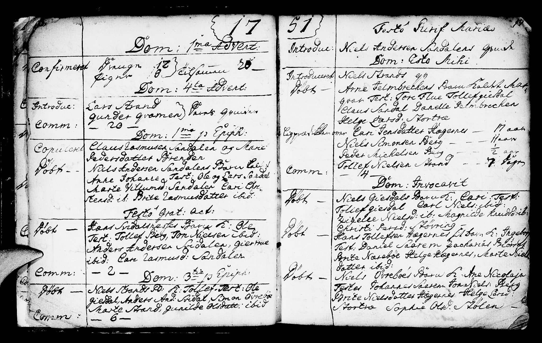 Jølster sokneprestembete, SAB/A-80701/H/Haa/Haaa/L0003: Parish register (official) no. A 3, 1748-1789, p. 16-17