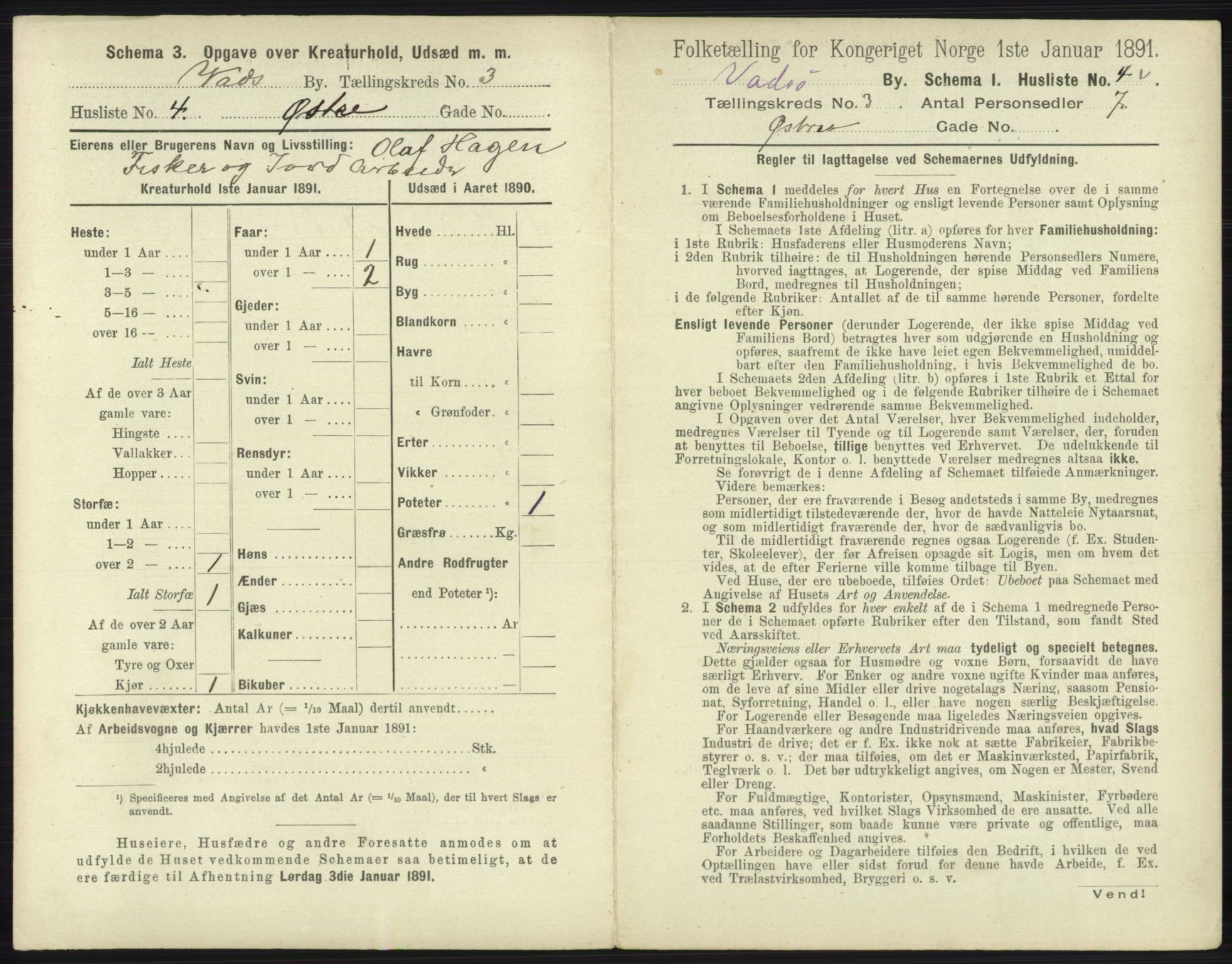 RA, 1891 census for 2003 Vadsø, 1891, p. 1592