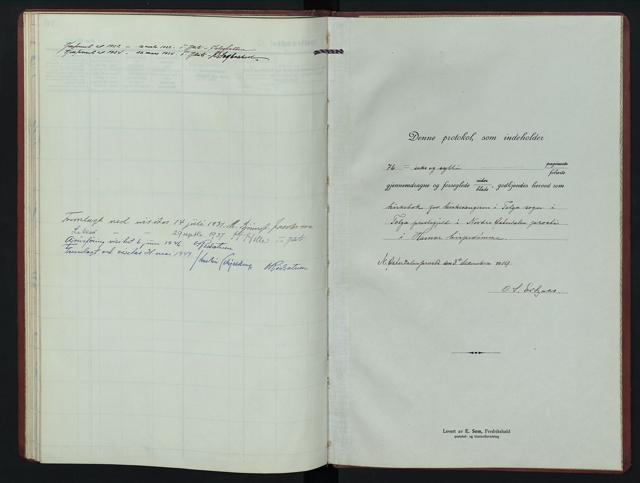 Tolga prestekontor, AV/SAH-PREST-062/L/L0017: Parish register (copy) no. 17, 1919-1950