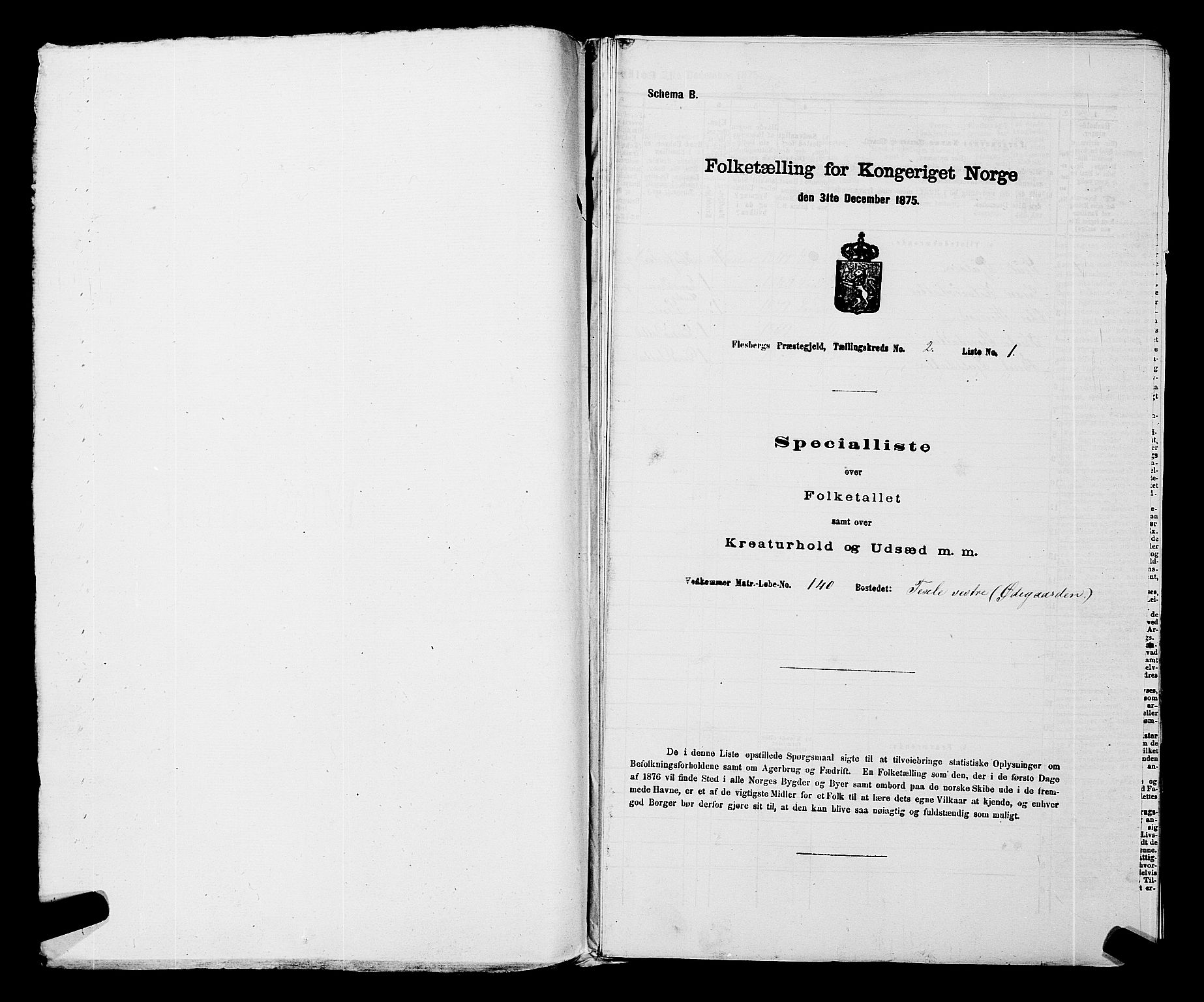 SAKO, 1875 census for 0631P Flesberg, 1875, p. 481