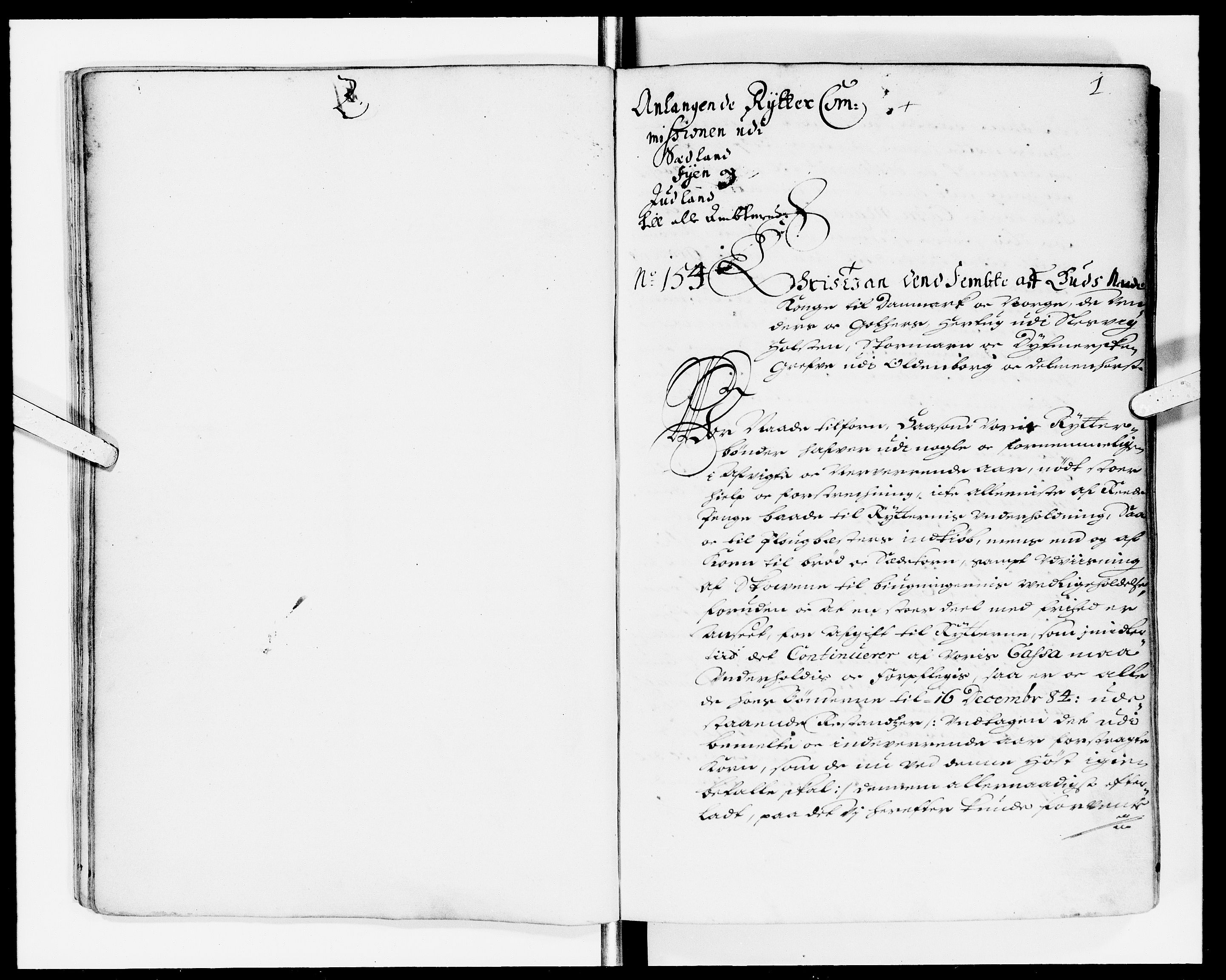 Rentekammeret Skatkammeret, Danske Sekretariat (1660-1679) / Rentekammeret Danske Afdeling, Kammerkancelliet (1679-1771), DRA/A-0007/-/2212-06: Ekspeditionsprotokol, 1685-1688, p. 1