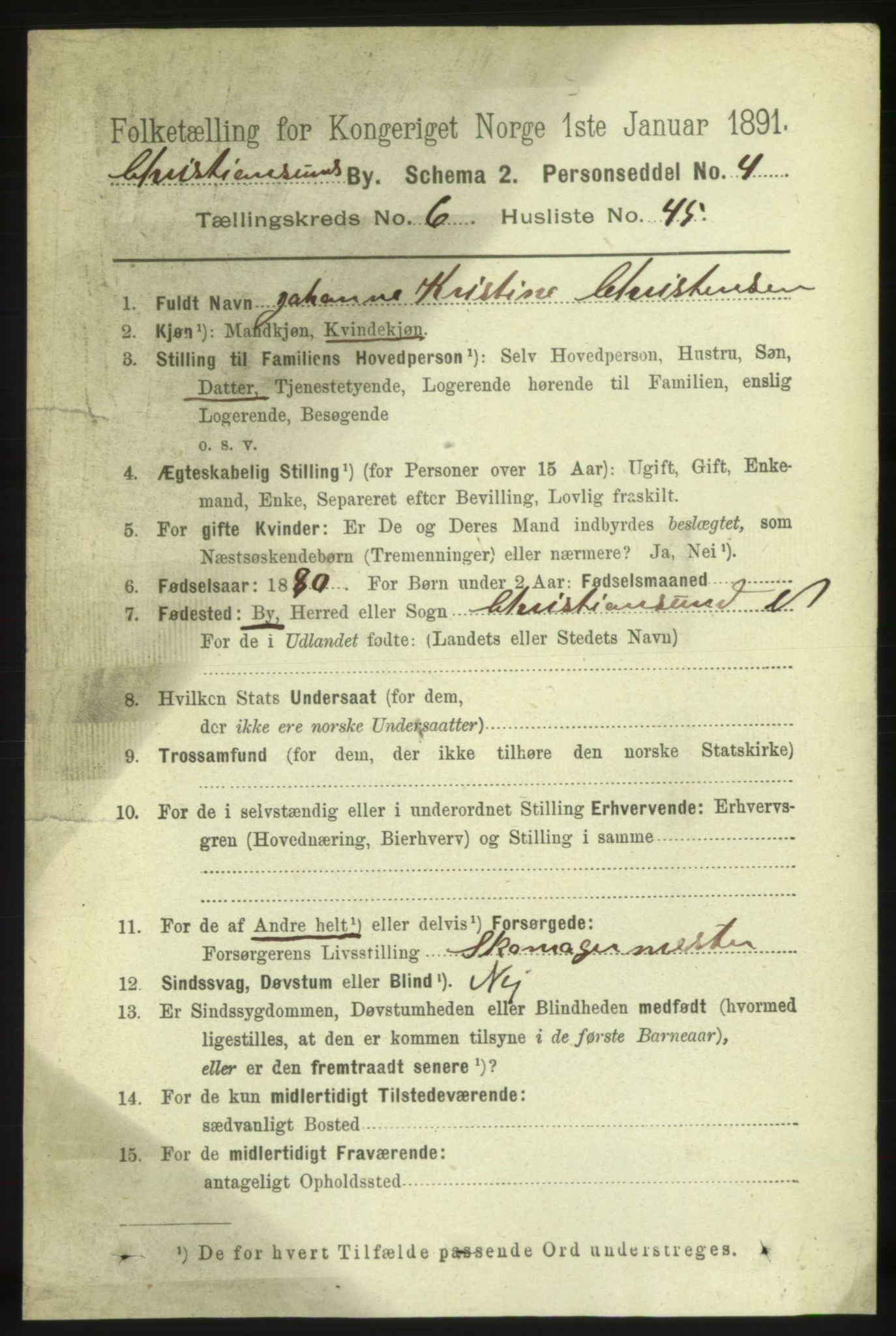 RA, 1891 census for 1503 Kristiansund, 1891, p. 5532