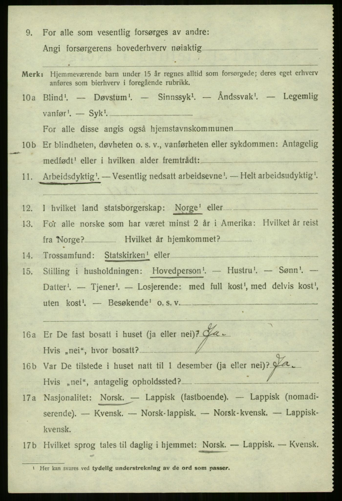 SATØ, 1920 census for Balsfjord, 1920, p. 1205