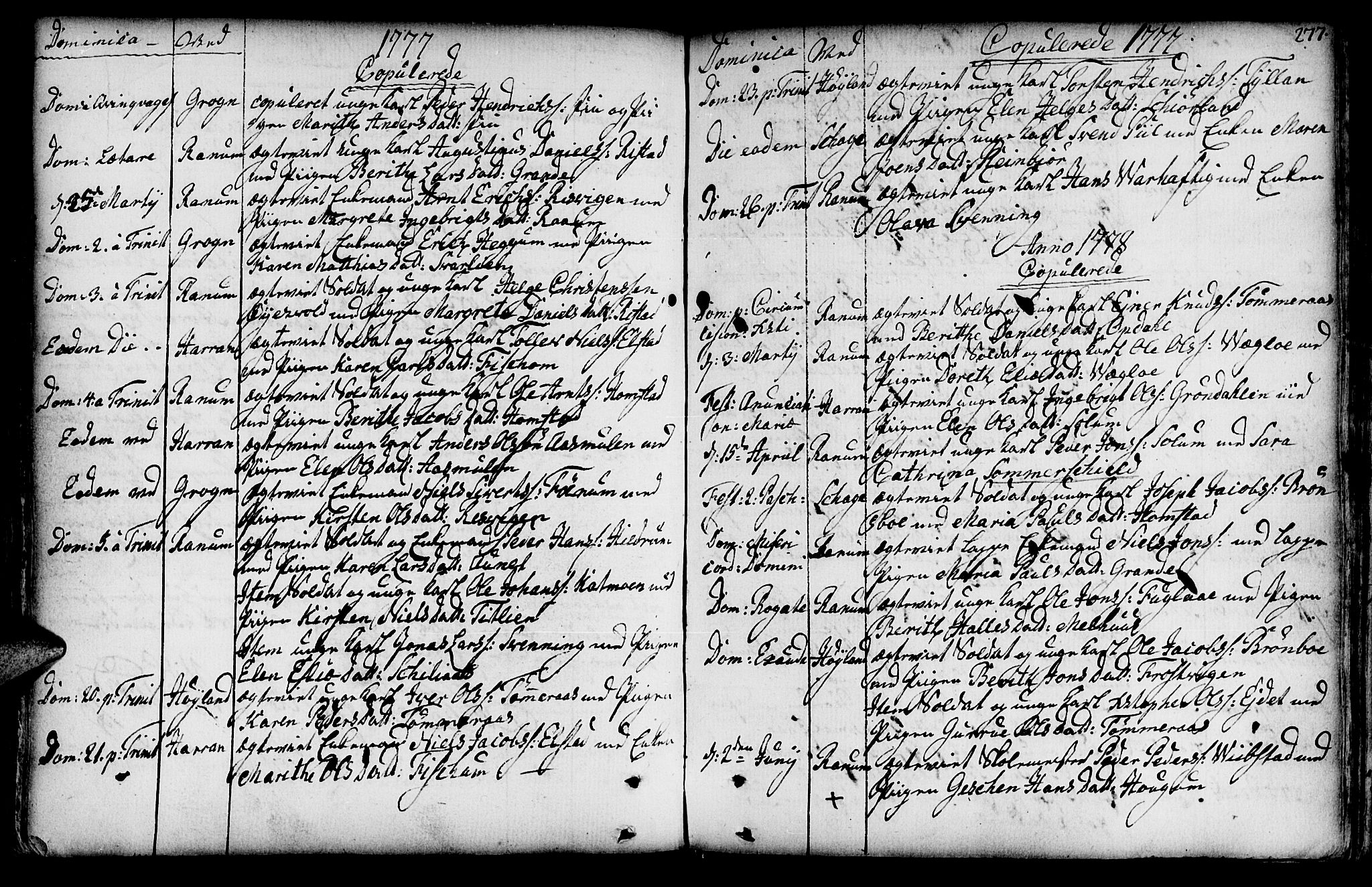Ministerialprotokoller, klokkerbøker og fødselsregistre - Nord-Trøndelag, SAT/A-1458/764/L0542: Parish register (official) no. 764A02, 1748-1779, p. 277