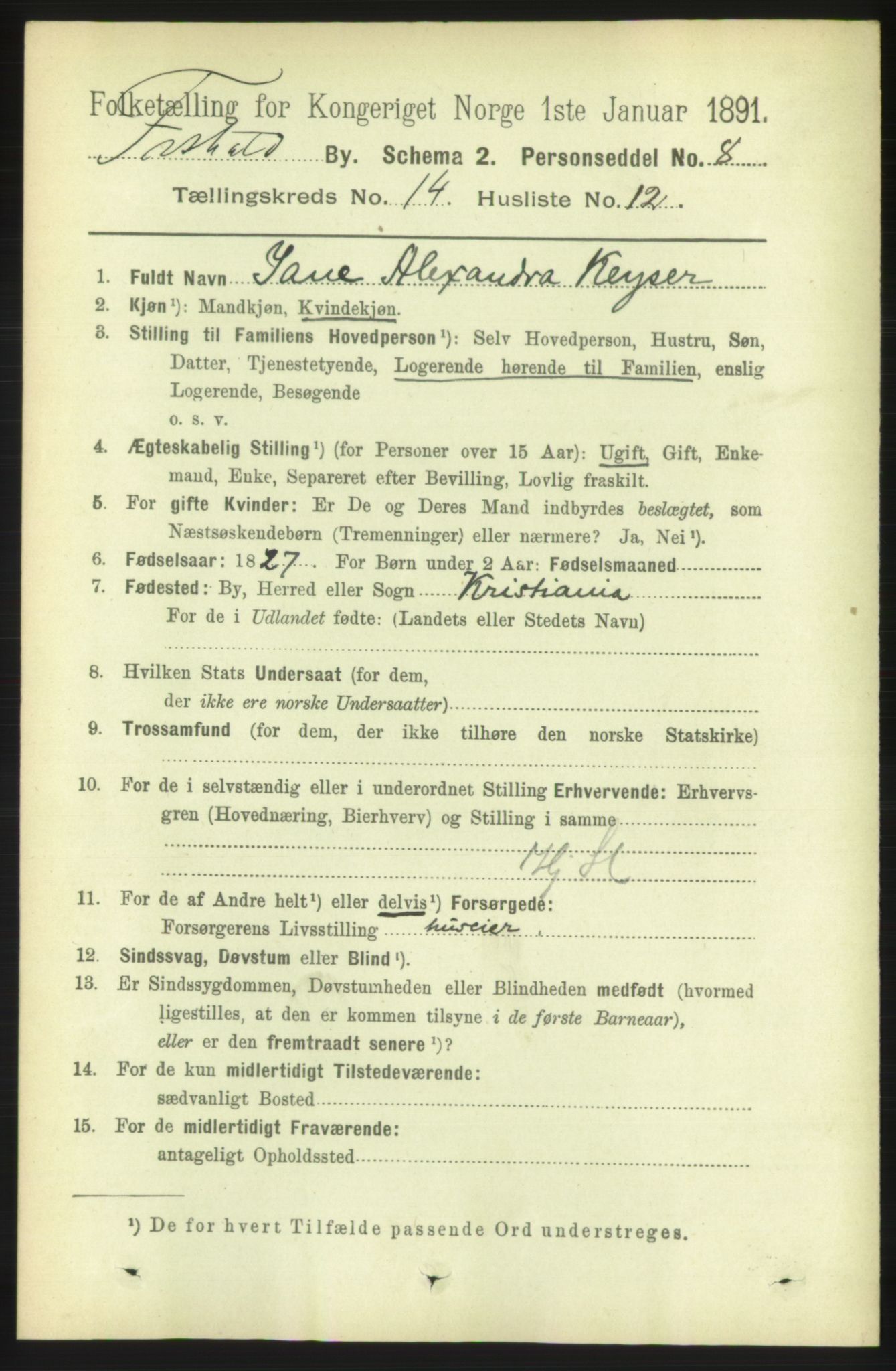 RA, 1891 census for 0101 Fredrikshald, 1891, p. 9198