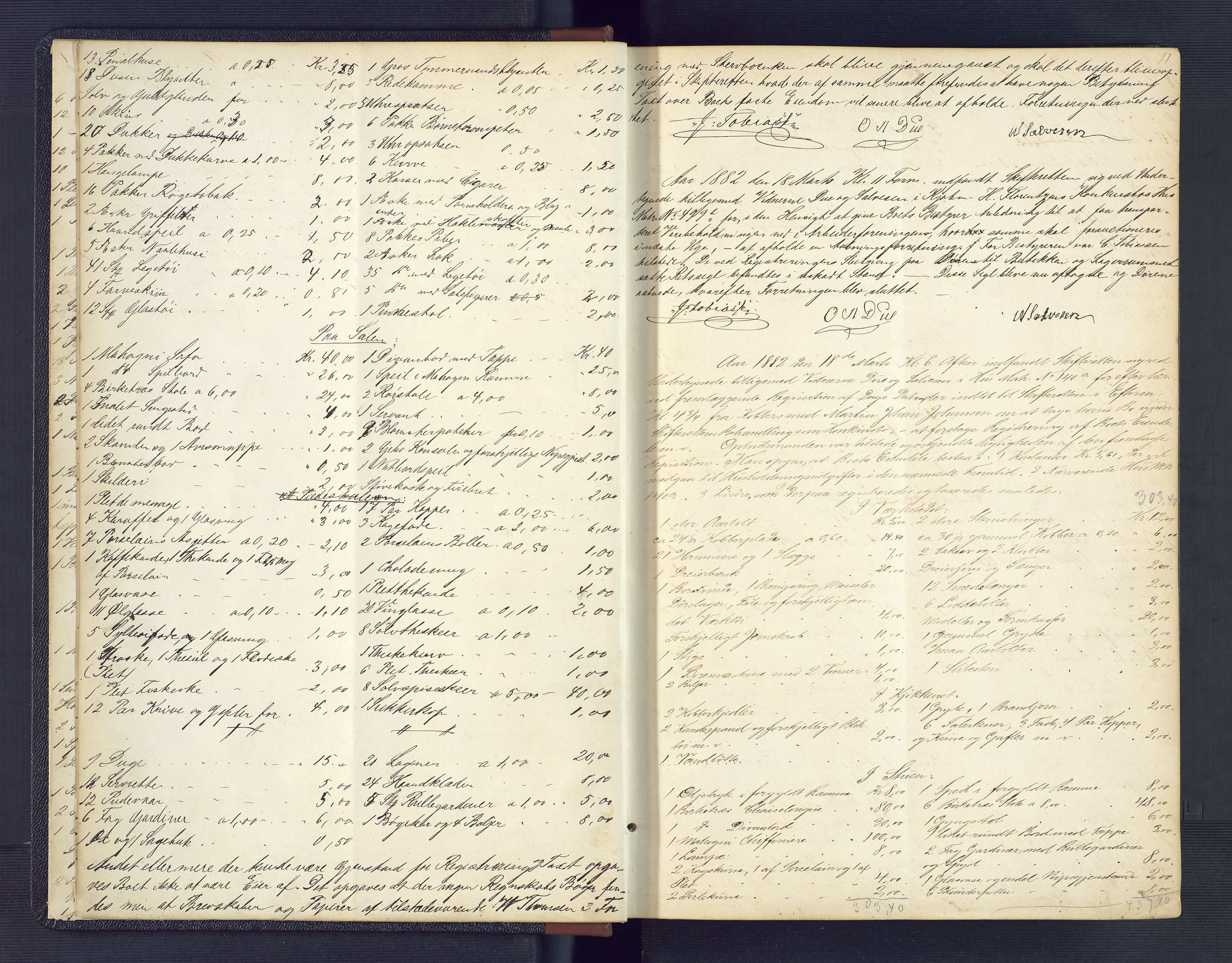 Kristiansand byrett, AV/SAK-1223-0001/H/Hc/L0032: Skifteregistreringsprotokoll nr. 4, med register, 1881-1888, p. 11