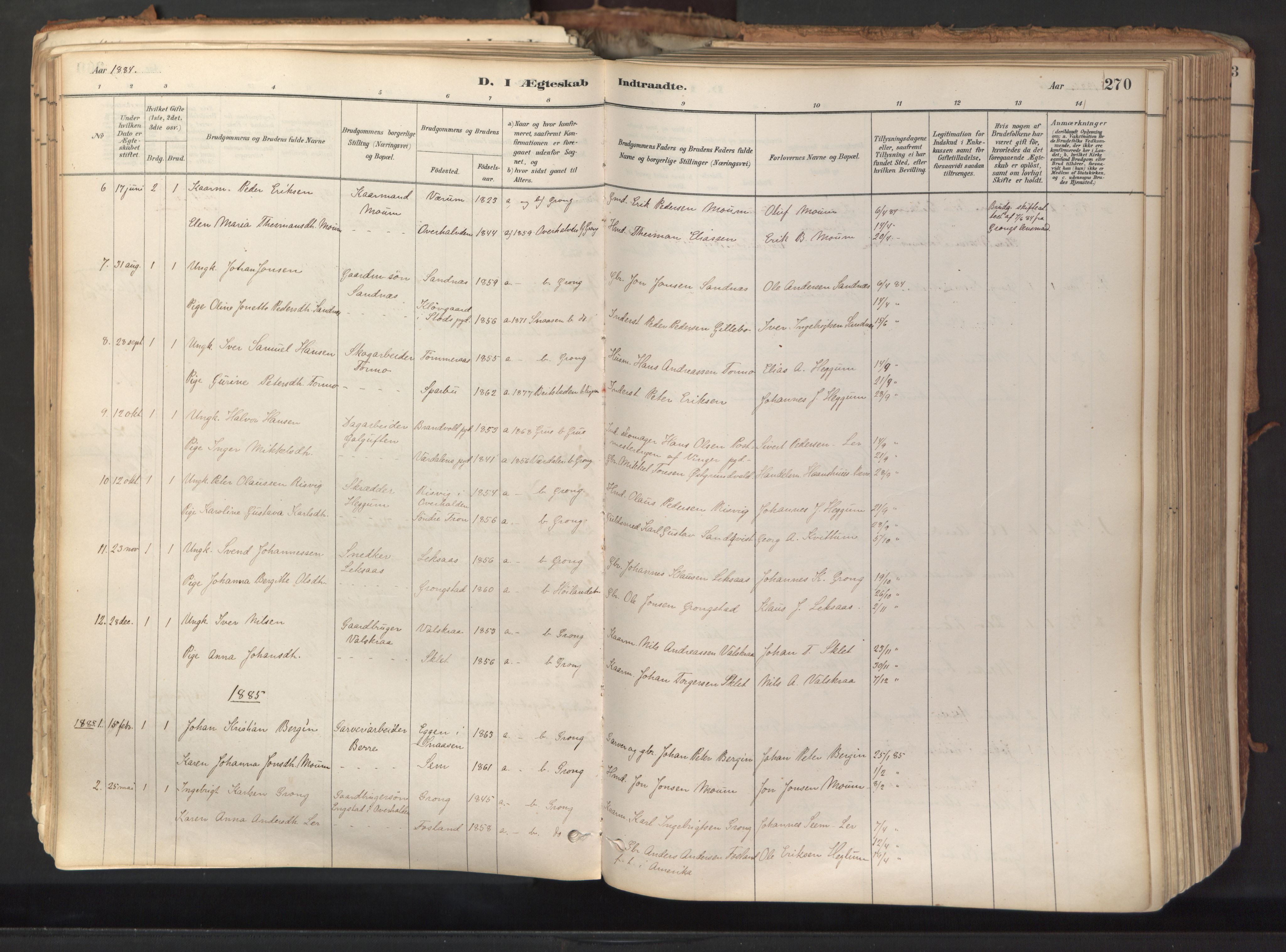 Ministerialprotokoller, klokkerbøker og fødselsregistre - Nord-Trøndelag, SAT/A-1458/758/L0519: Parish register (official) no. 758A04, 1880-1926, p. 270