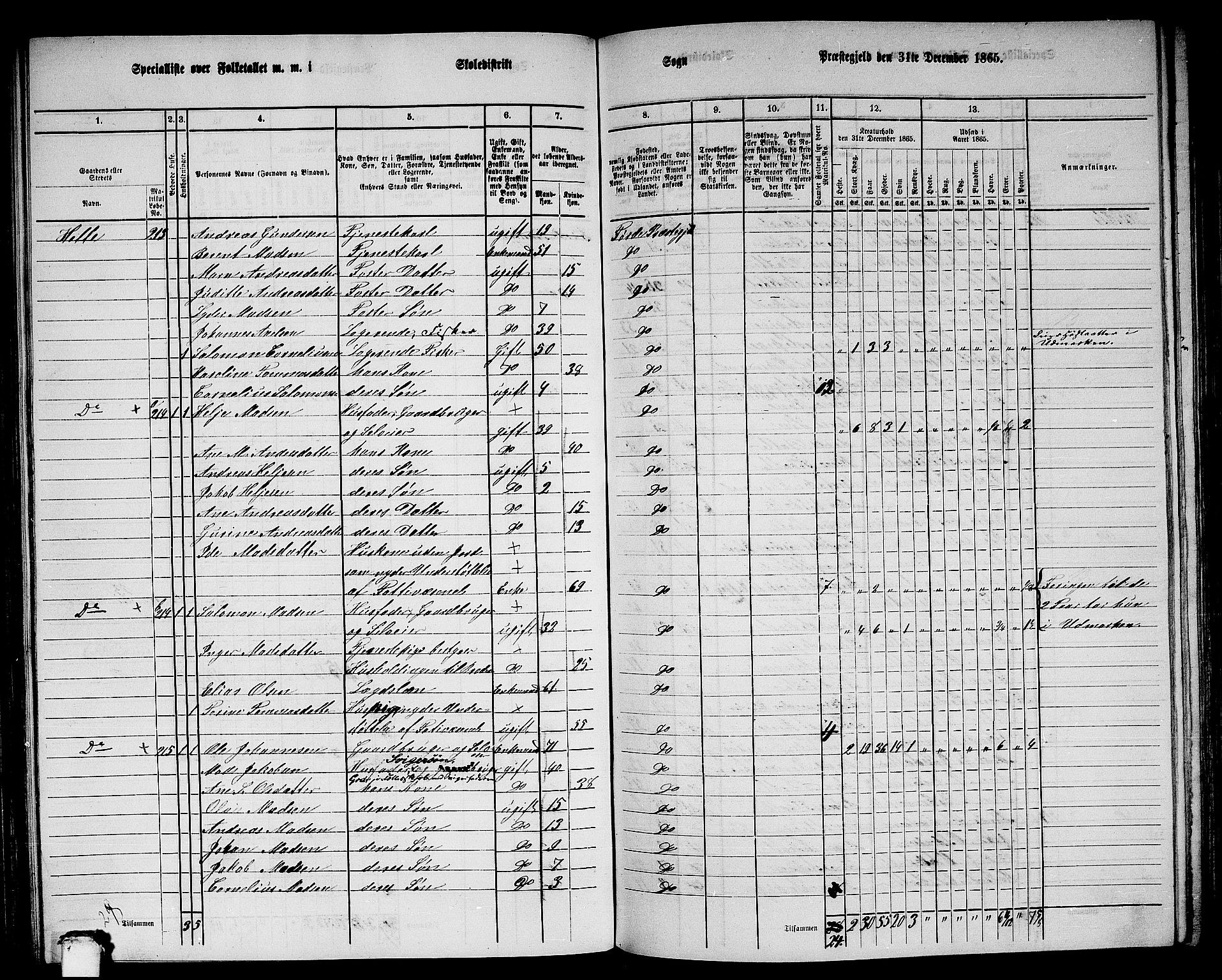 RA, 1865 census for Førde, 1865, p. 163