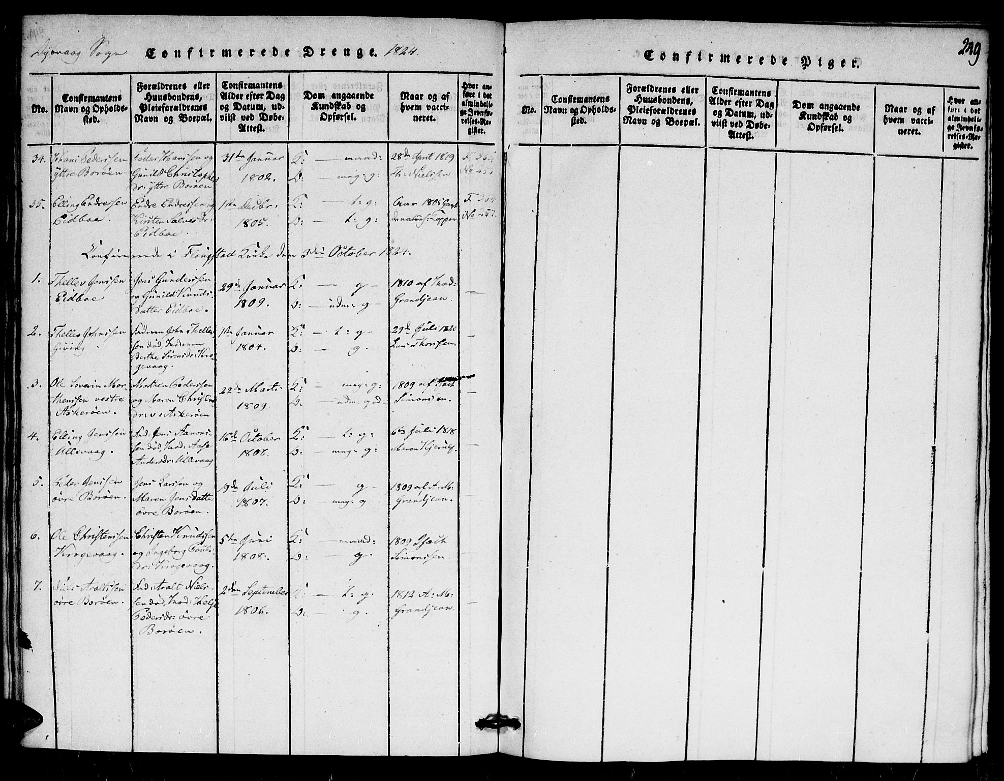 Dypvåg sokneprestkontor, AV/SAK-1111-0007/F/Fa/Faa/L0003: Parish register (official) no. A 3 /1, 1817-1824, p. 249