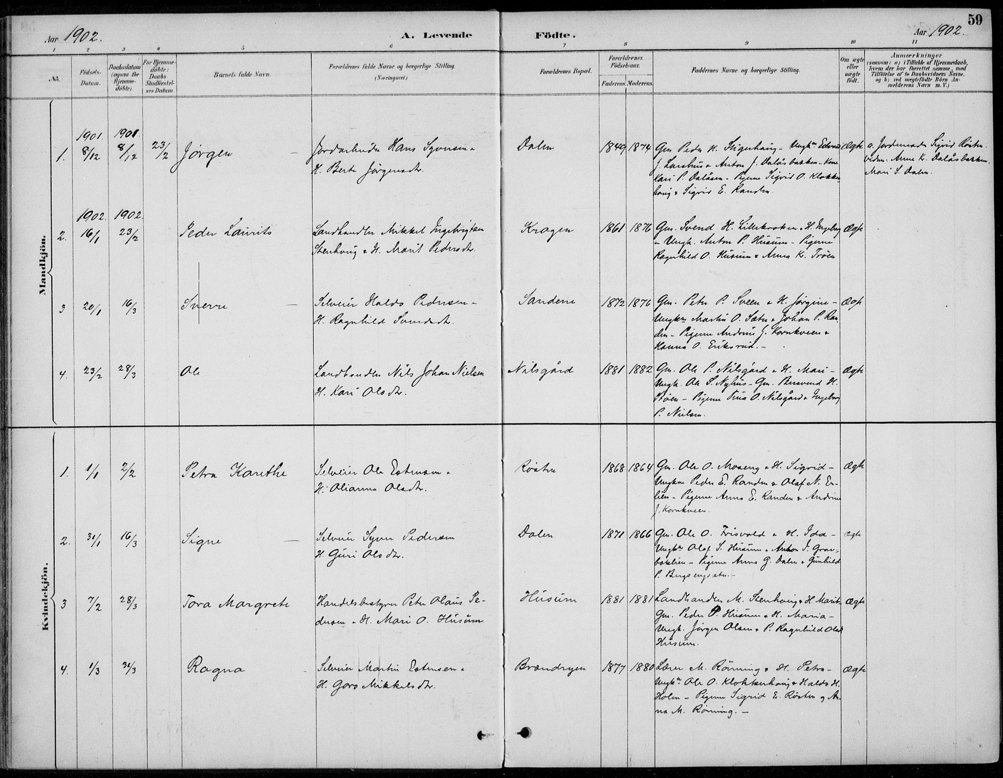 Alvdal prestekontor, SAH/PREST-060/H/Ha/Haa/L0003: Parish register (official) no. 3, 1886-1912, p. 59