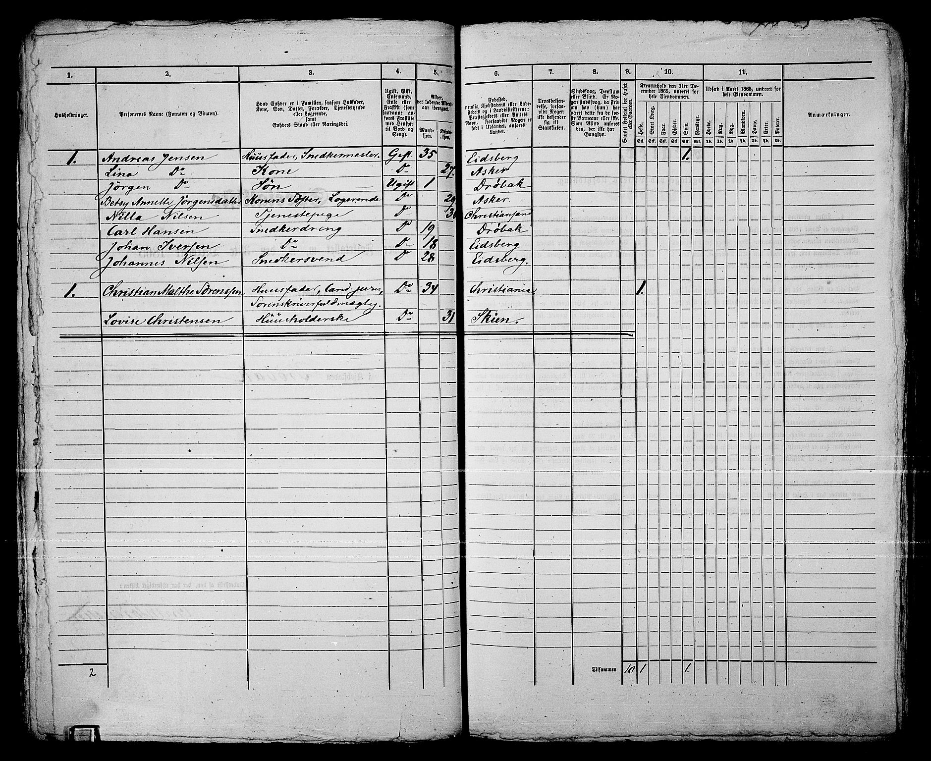 RA, 1865 census for Drøbak/Drøbak, 1865, p. 123