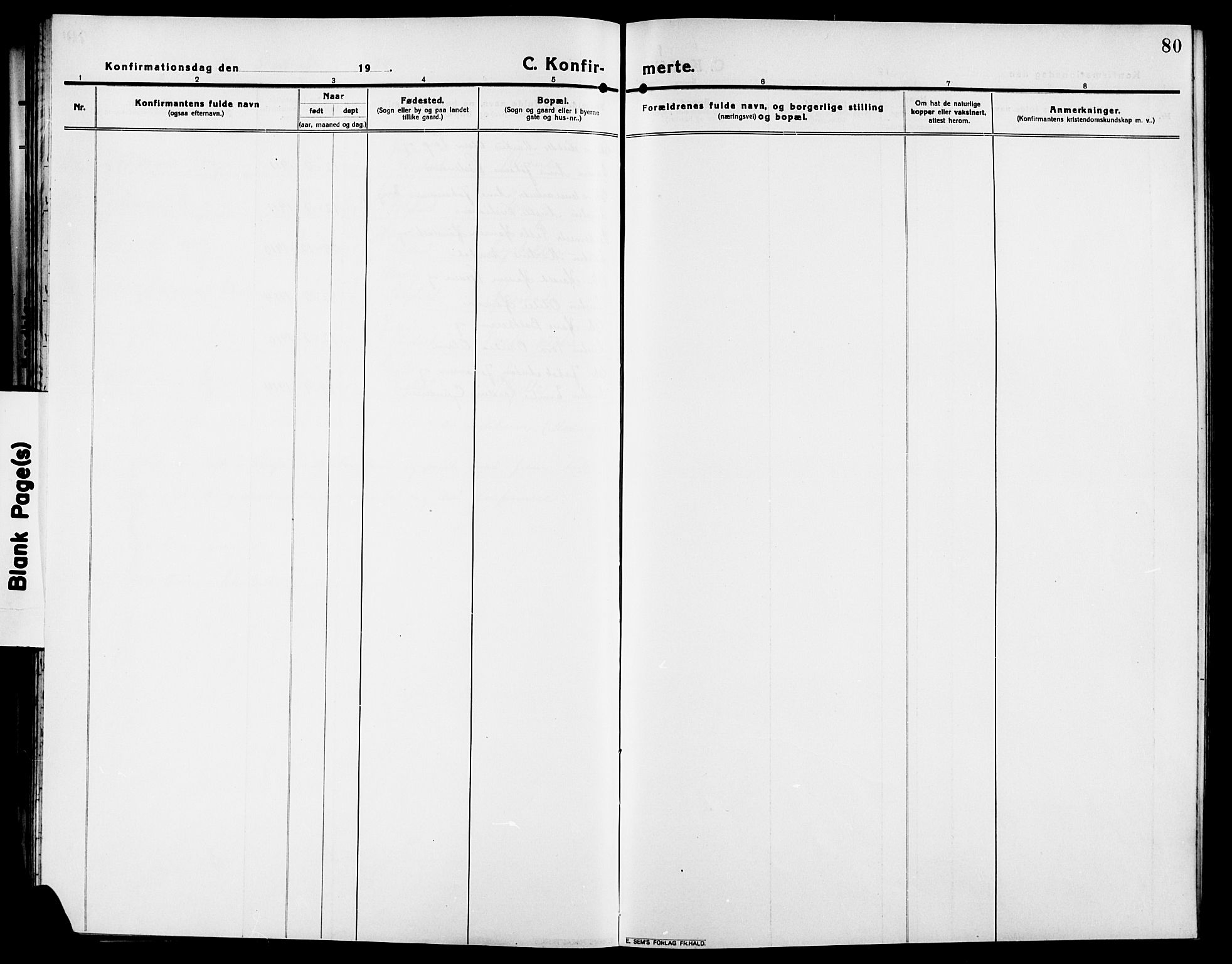 Skiptvet prestekontor Kirkebøker, AV/SAO-A-20009/G/Ga/L0003: Parish register (copy) no. 3, 1916-1924, p. 80