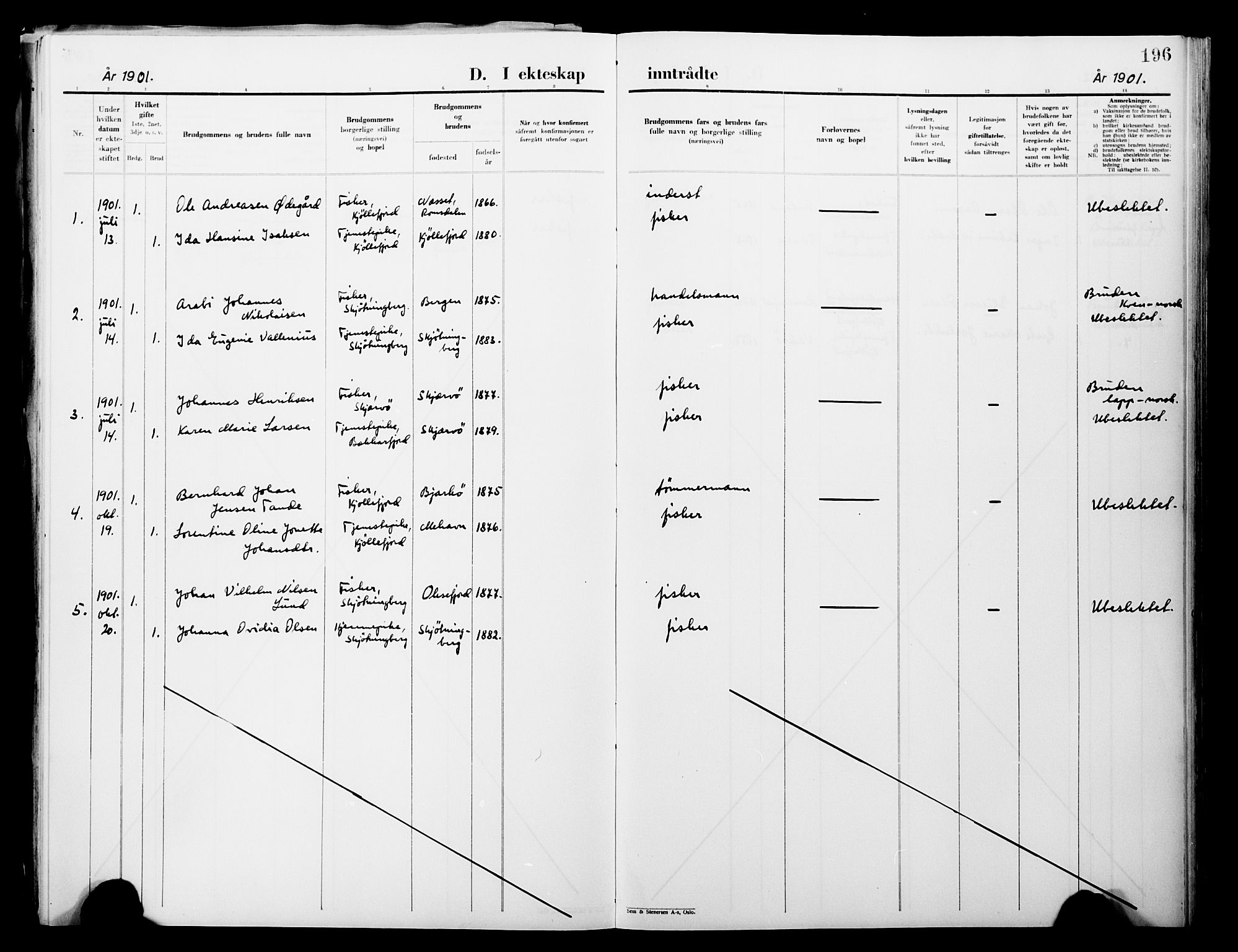 Lebesby sokneprestkontor, AV/SATØ-S-1353/H/Ha/L0004kirke: Parish register (official) no. 4, 1870-1902, p. 196