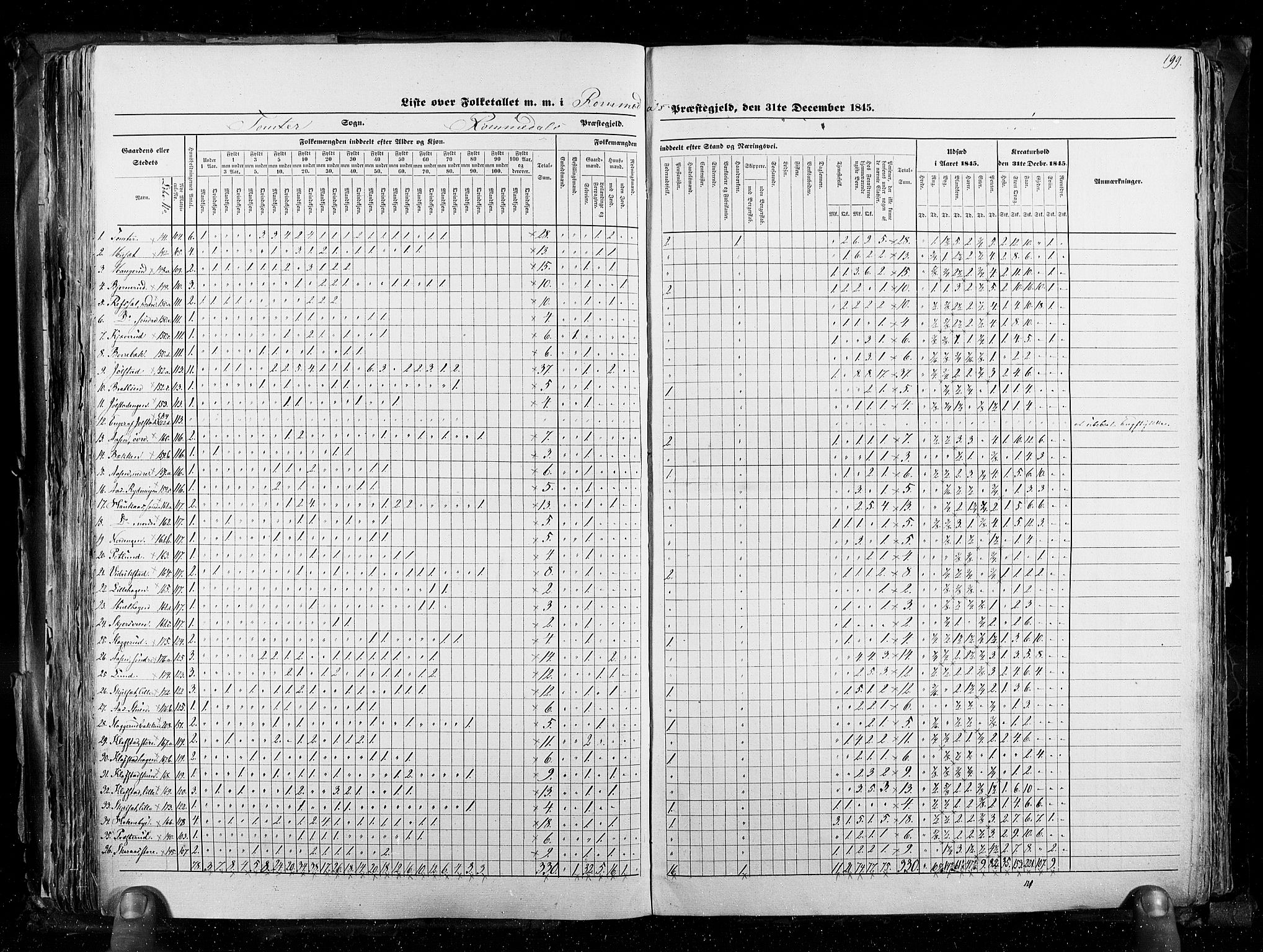 RA, Census 1845, vol. 3: Hedemarken amt og Kristians amt, 1845, p. 199