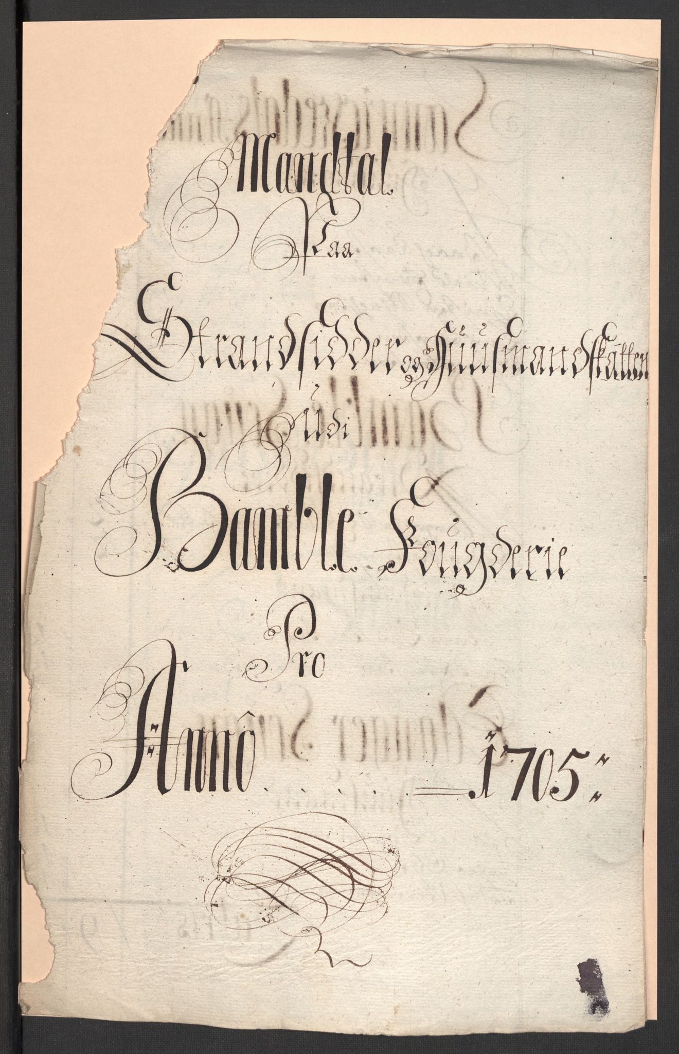Rentekammeret inntil 1814, Reviderte regnskaper, Fogderegnskap, RA/EA-4092/R36/L2114: Fogderegnskap Øvre og Nedre Telemark og Bamble, 1705, p. 151
