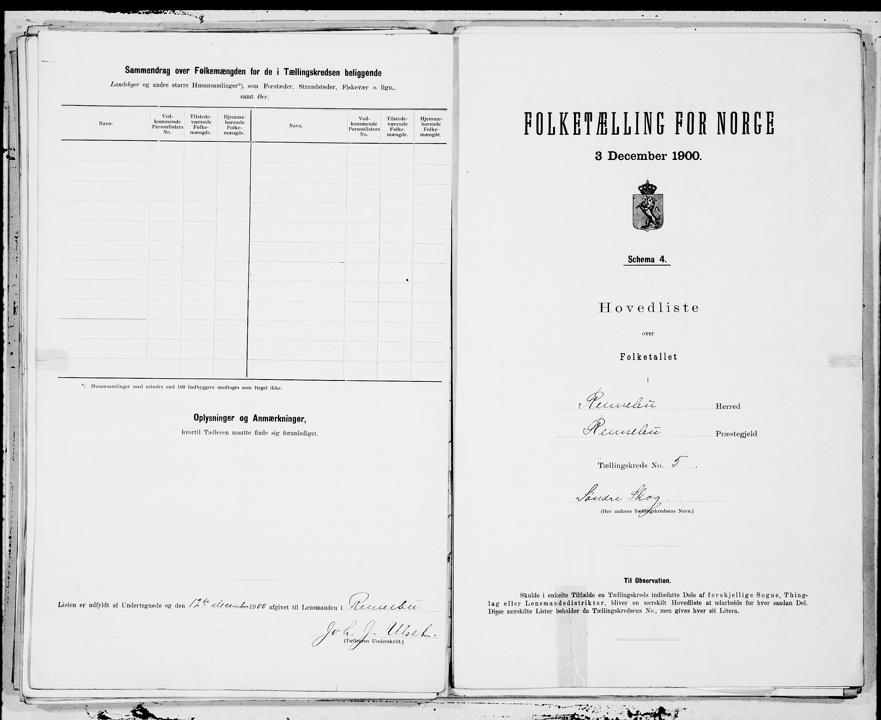 SAT, 1900 census for Rennebu, 1900, p. 10