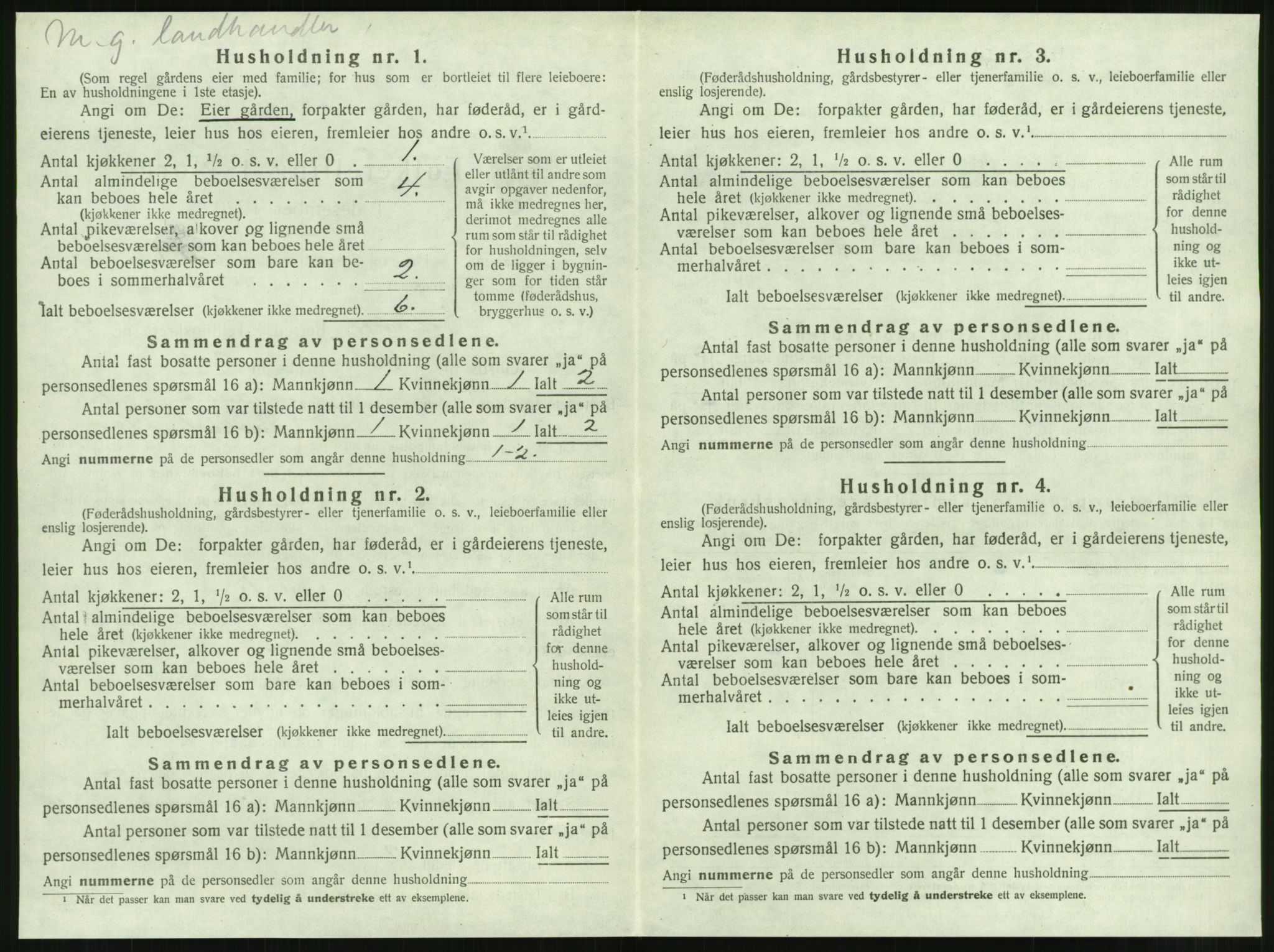 SAT, 1920 census for Brattvær, 1920, p. 307