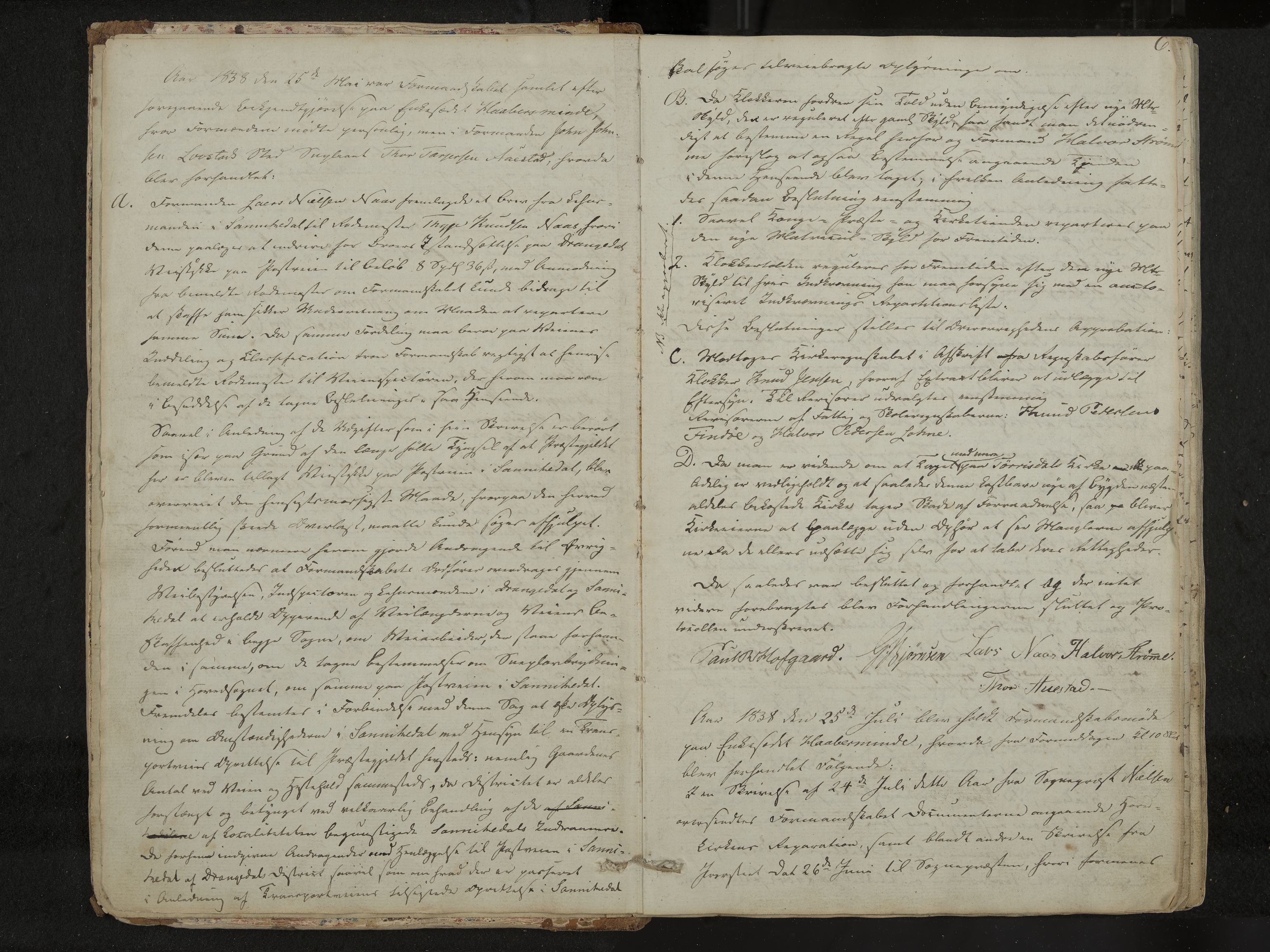 Drangedal formannskap og sentraladministrasjon, IKAK/0817021/A/L0001: Møtebok, 1837-1870, p. 6