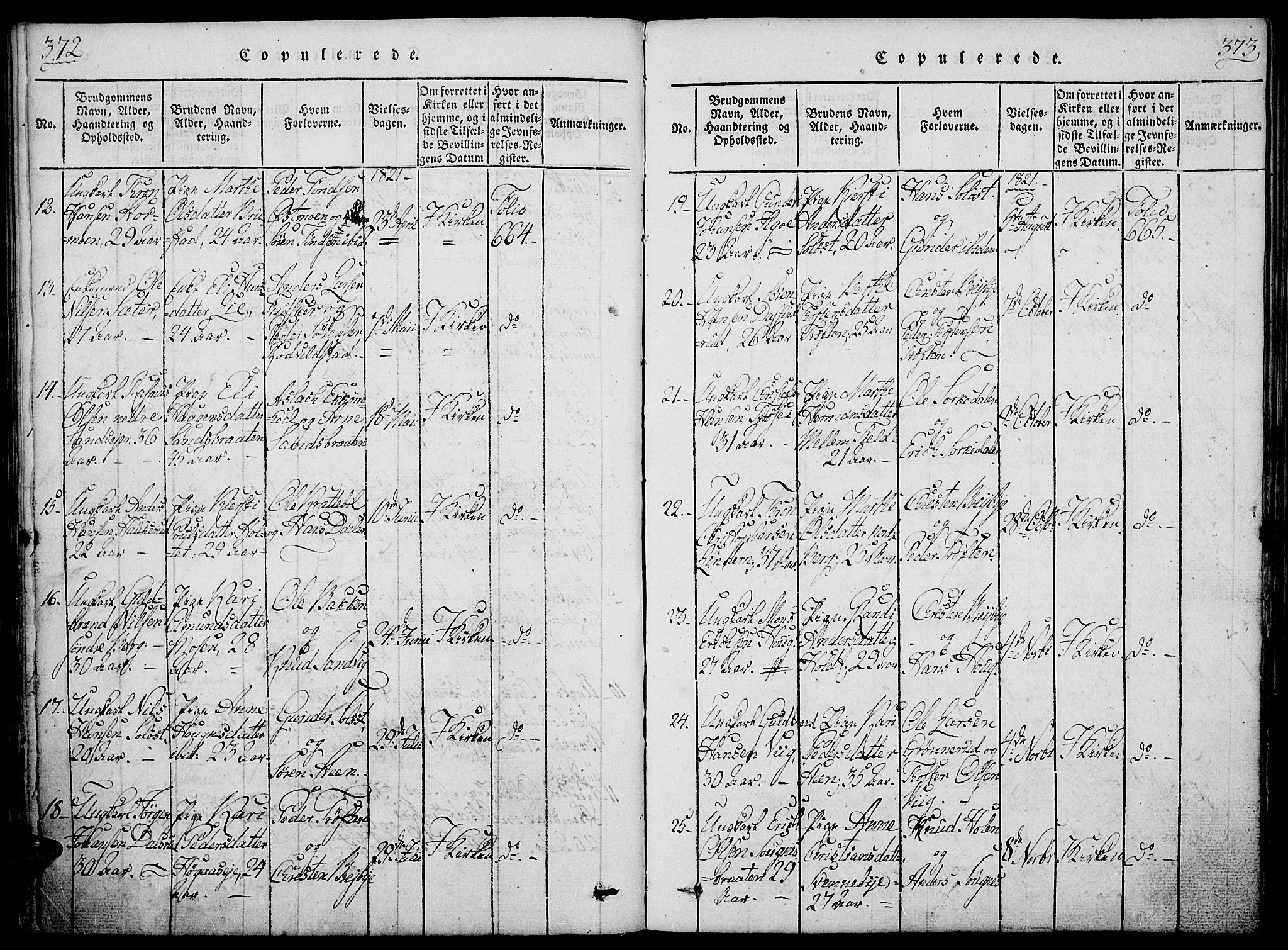 Nord-Odal prestekontor, AV/SAH-PREST-032/H/Ha/Haa/L0001: Parish register (official) no. 1, 1819-1838, p. 372-373