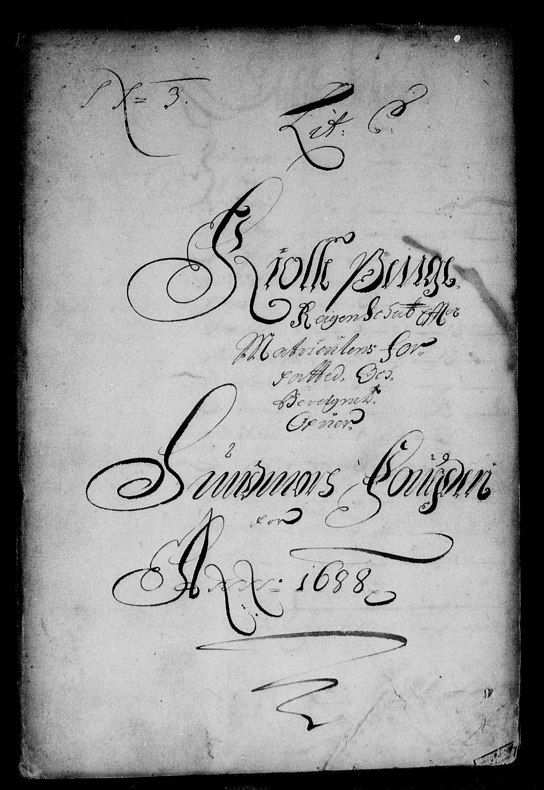 Rentekammeret inntil 1814, Reviderte regnskaper, Stiftamtstueregnskaper, Bergen stiftamt, AV/RA-EA-6043/R/Rc/L0087: Bergen stiftamt, 1688