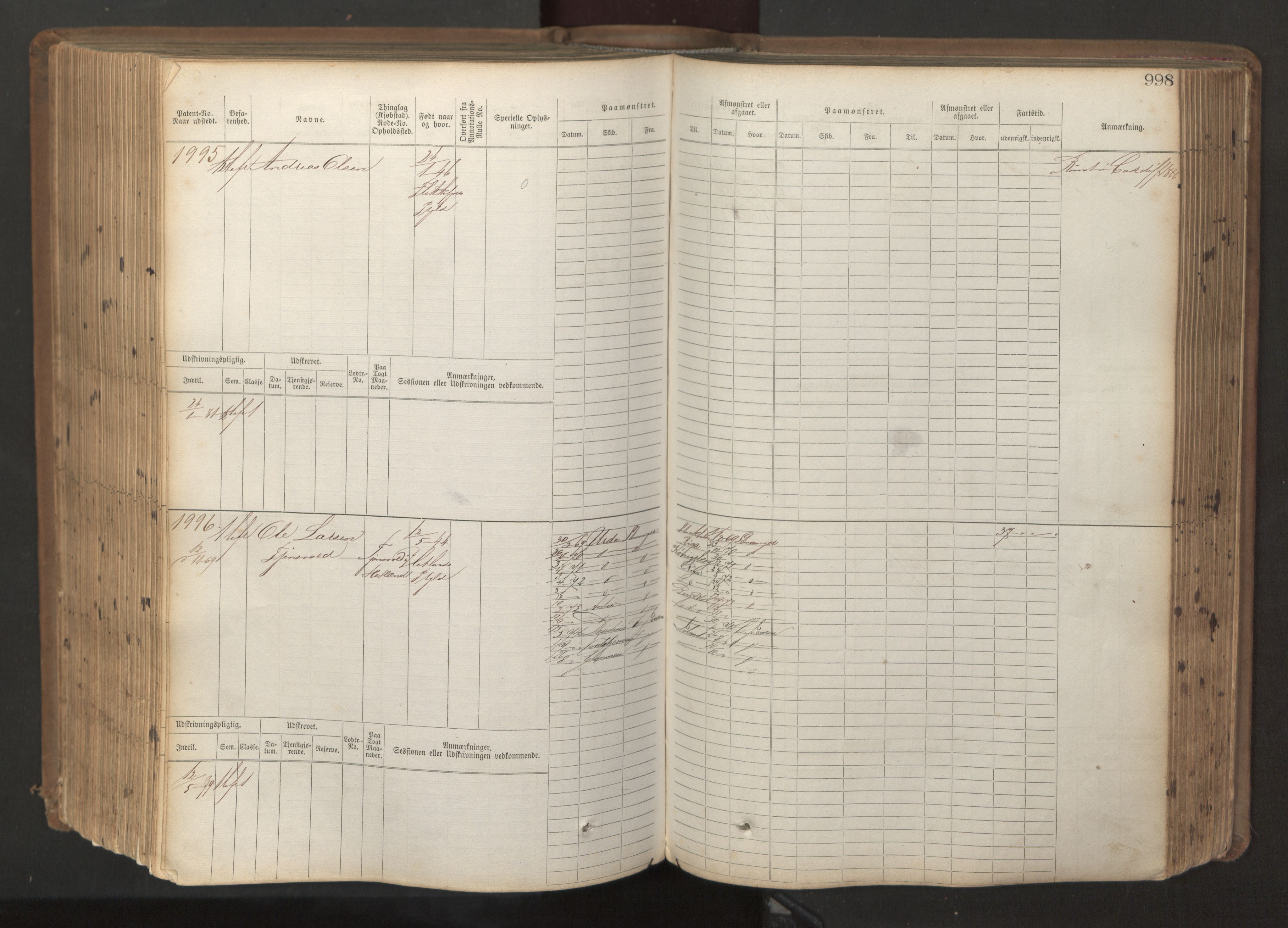 Stavanger sjømannskontor, AV/SAST-A-102006/F/Fb/Fbb/L0017: Sjøfartshovedrulle patnentnr. 1203-2402 (dublett), 1869, p. 401