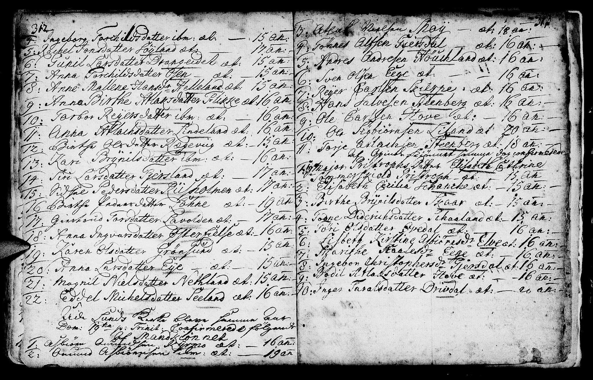 Lund sokneprestkontor, AV/SAST-A-101809/S06/L0002: Parish register (official) no. A 2, 1738-1760, p. 312-313