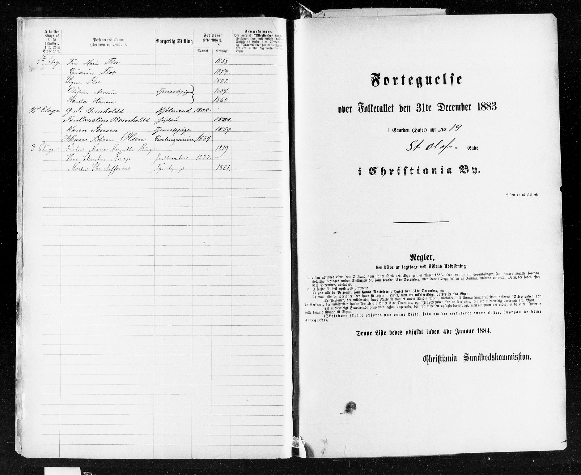 OBA, Municipal Census 1883 for Kristiania, 1883, p. 4279