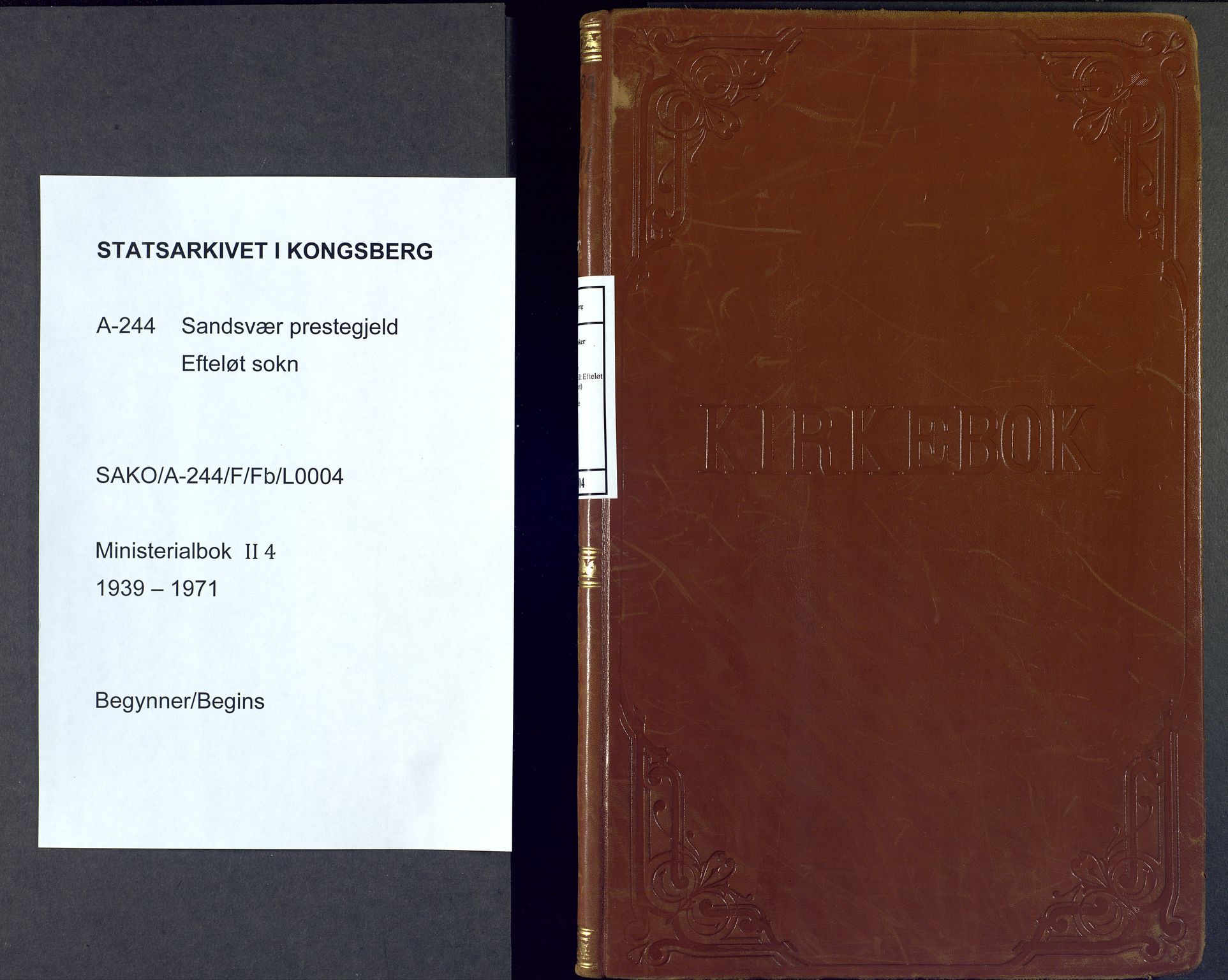 Sandsvær kirkebøker, SAKO/A-244/F/Fb/L0004: Parish register (official) no. II 4, 1939-1971