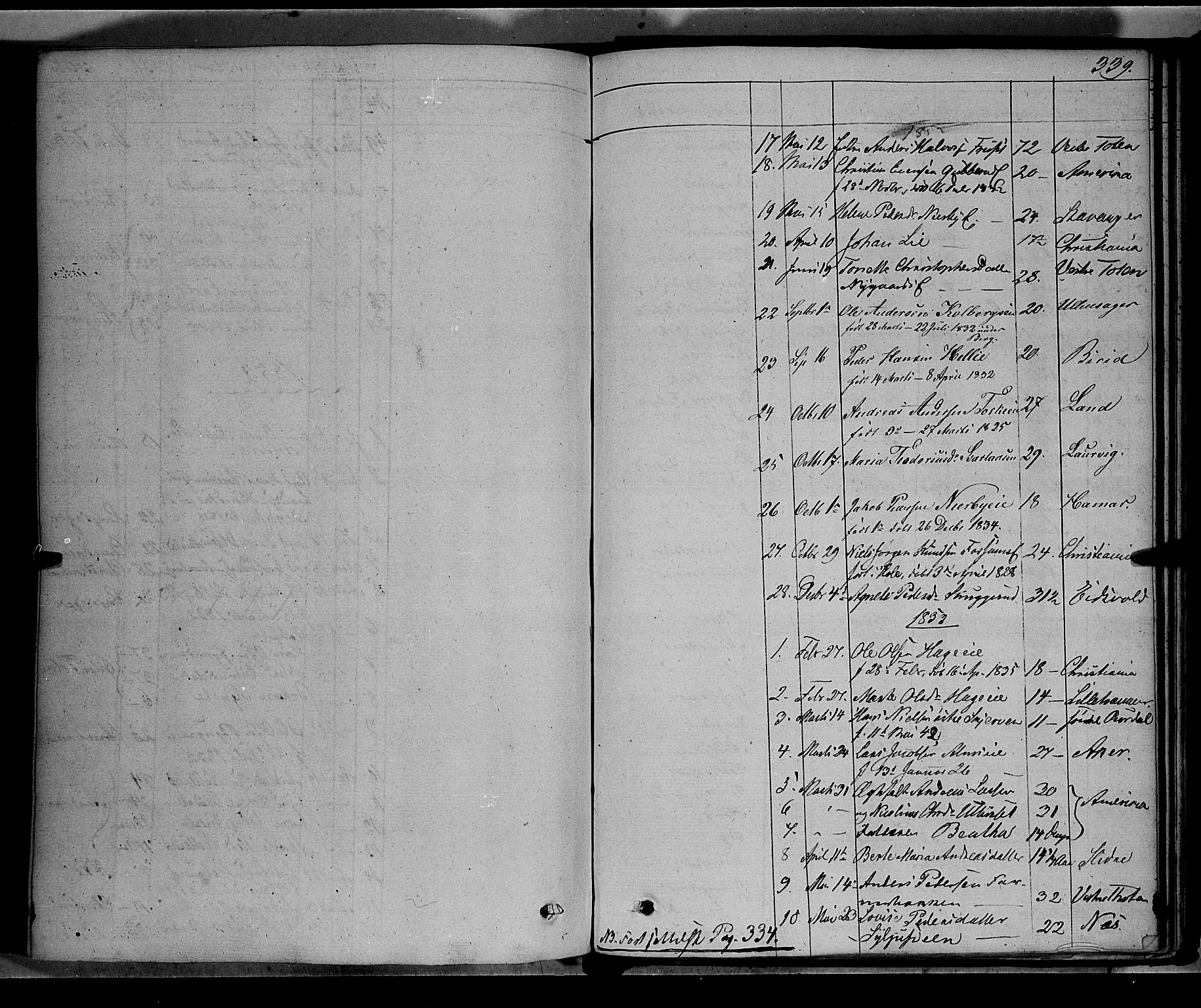 Vardal prestekontor, SAH/PREST-100/H/Ha/Haa/L0005: Parish register (official) no. 5, 1831-1853, p. 339