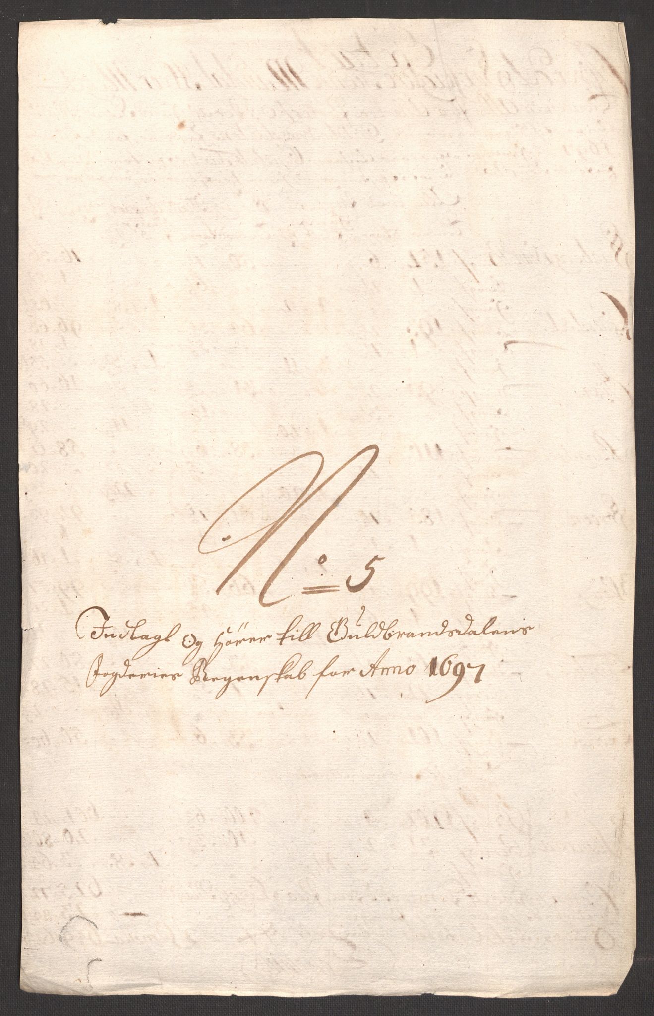 Rentekammeret inntil 1814, Reviderte regnskaper, Fogderegnskap, AV/RA-EA-4092/R17/L1170: Fogderegnskap Gudbrandsdal, 1696-1697, p. 268