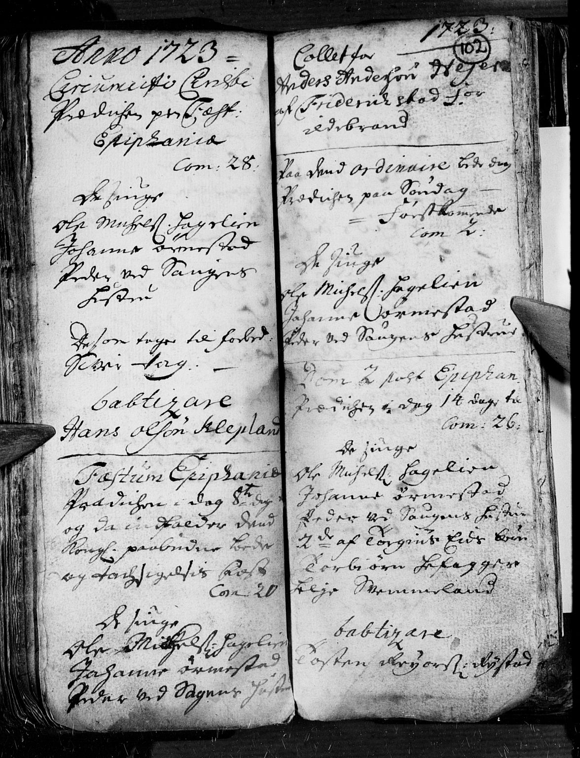 Søgne sokneprestkontor, AV/SAK-1111-0037/F/Fa/Fab/L0001: Parish register (official) no. A 1, 1716-1740, p. 102