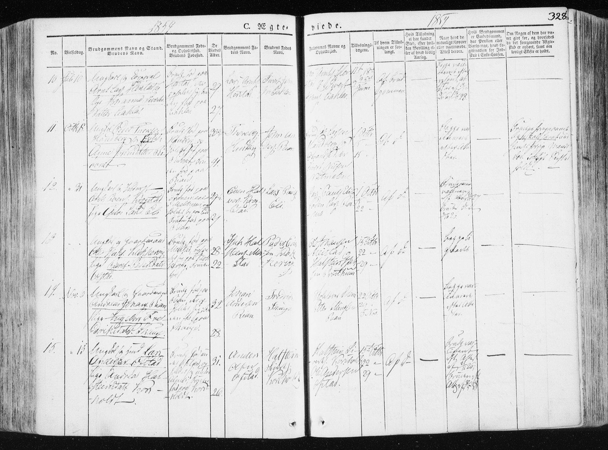 Ministerialprotokoller, klokkerbøker og fødselsregistre - Sør-Trøndelag, SAT/A-1456/665/L0771: Parish register (official) no. 665A06, 1830-1856, p. 328