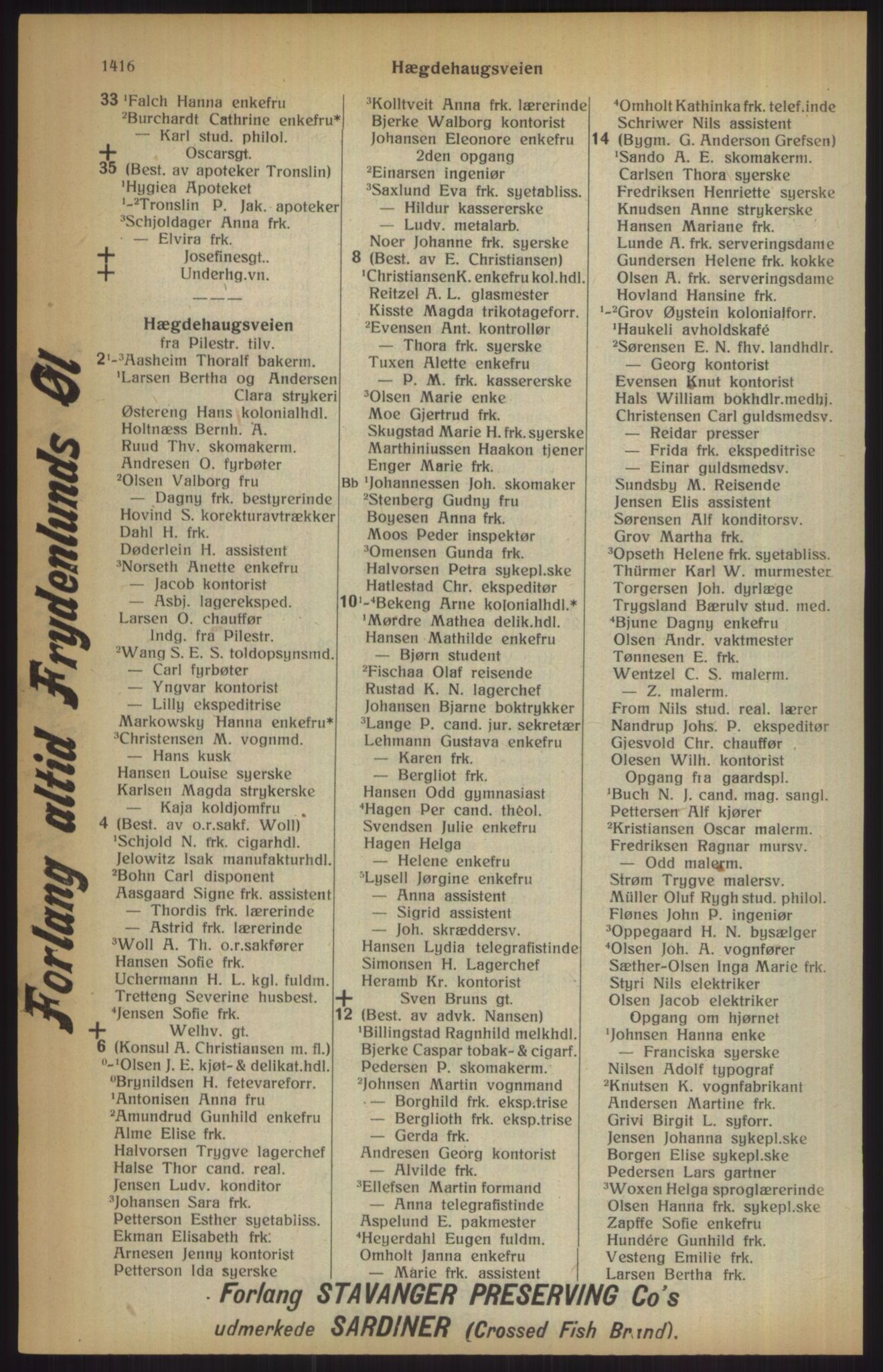 Kristiania/Oslo adressebok, PUBL/-, 1915, p. 1416