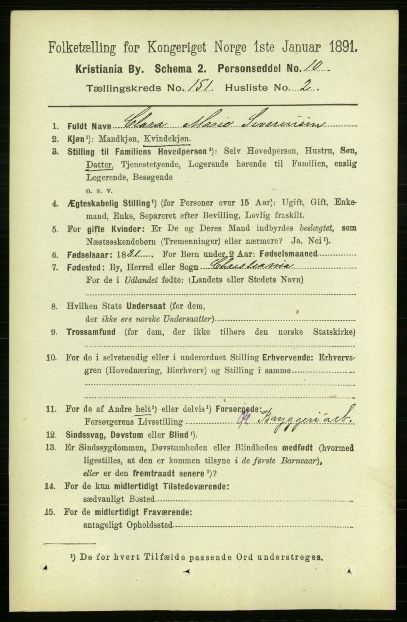 RA, 1891 census for 0301 Kristiania, 1891, p. 84423
