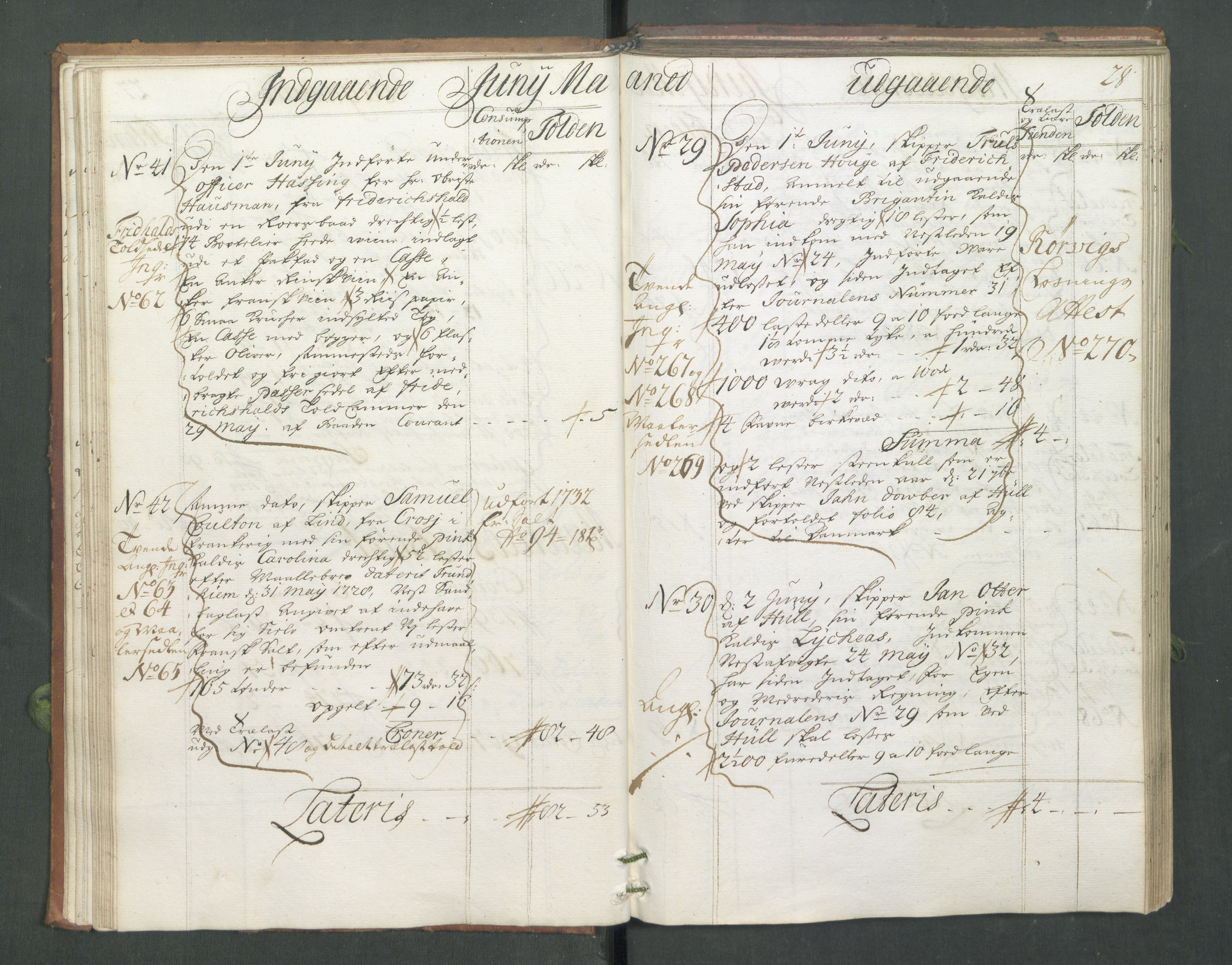 Generaltollkammeret, tollregnskaper, AV/RA-EA-5490/R02/L0006/0001: Tollregnskaper Fredrikstad / Hovedtollbok, 1731, p. 28