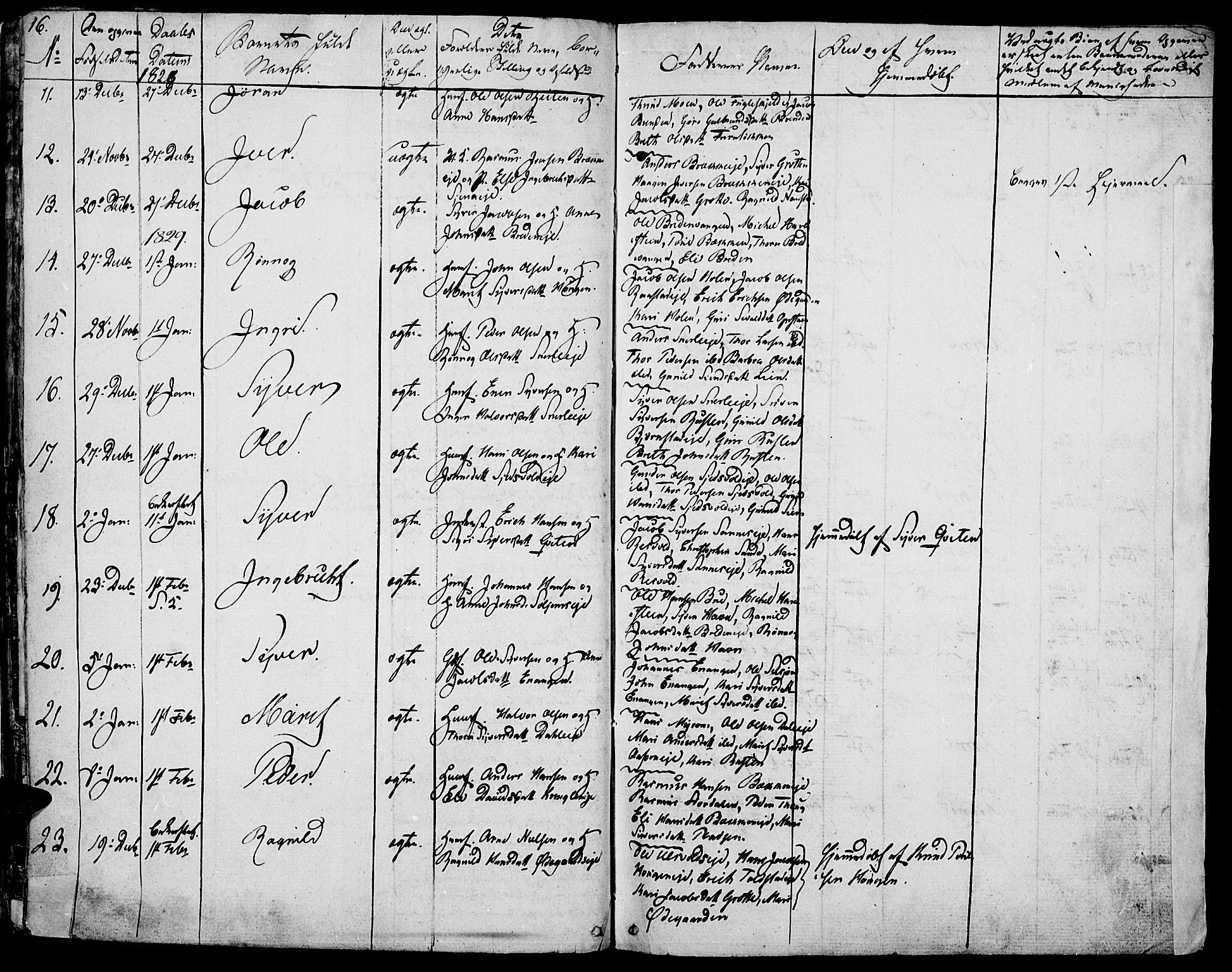 Vågå prestekontor, SAH/PREST-076/H/Ha/Haa/L0004: Parish register (official) no. 4 /1, 1827-1842, p. 16
