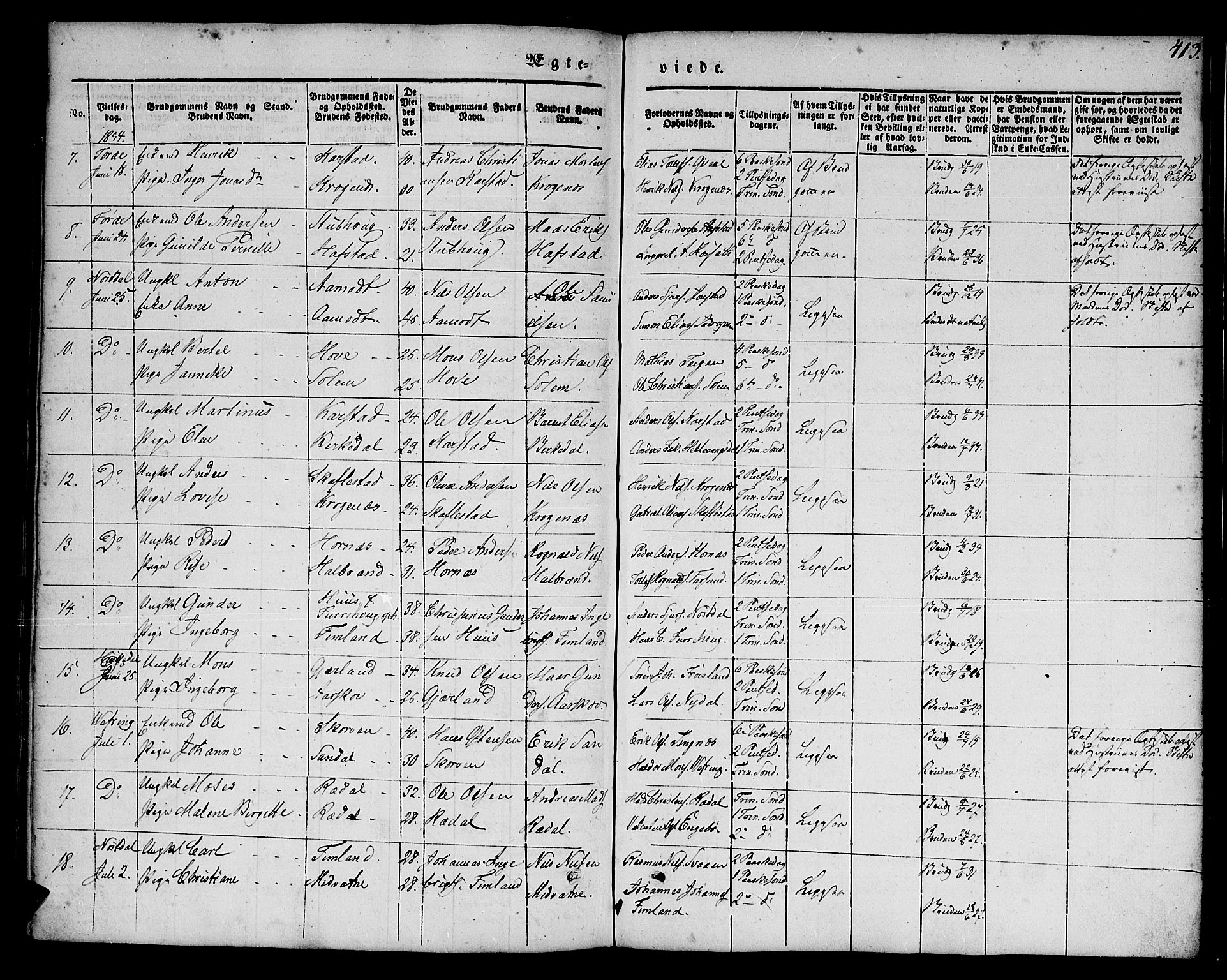Førde sokneprestembete, SAB/A-79901/H/Haa/Haaa/L0007: Parish register (official) no. A 7, 1843-1860, p. 413