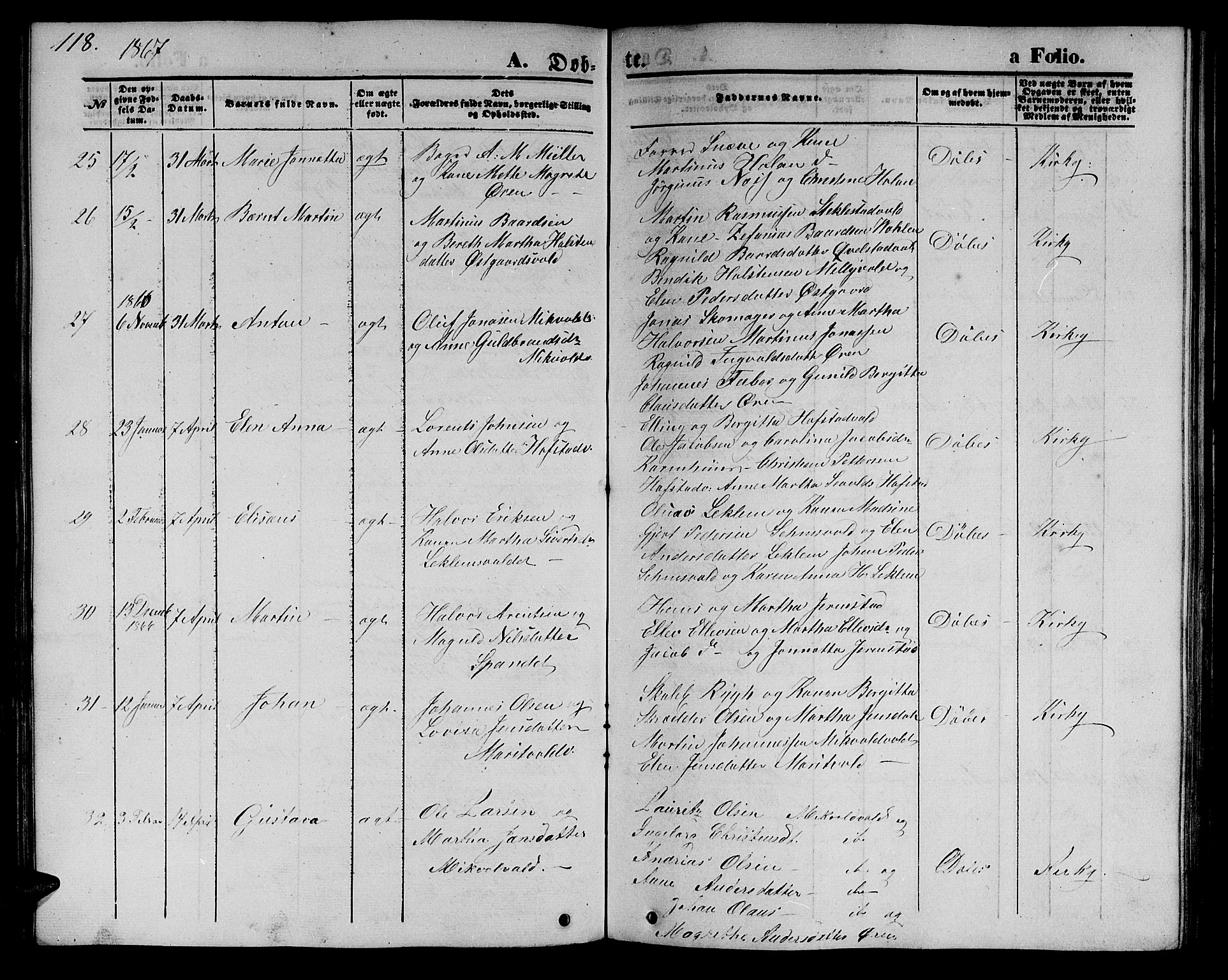 Ministerialprotokoller, klokkerbøker og fødselsregistre - Nord-Trøndelag, AV/SAT-A-1458/723/L0254: Parish register (copy) no. 723C02, 1858-1868, p. 118