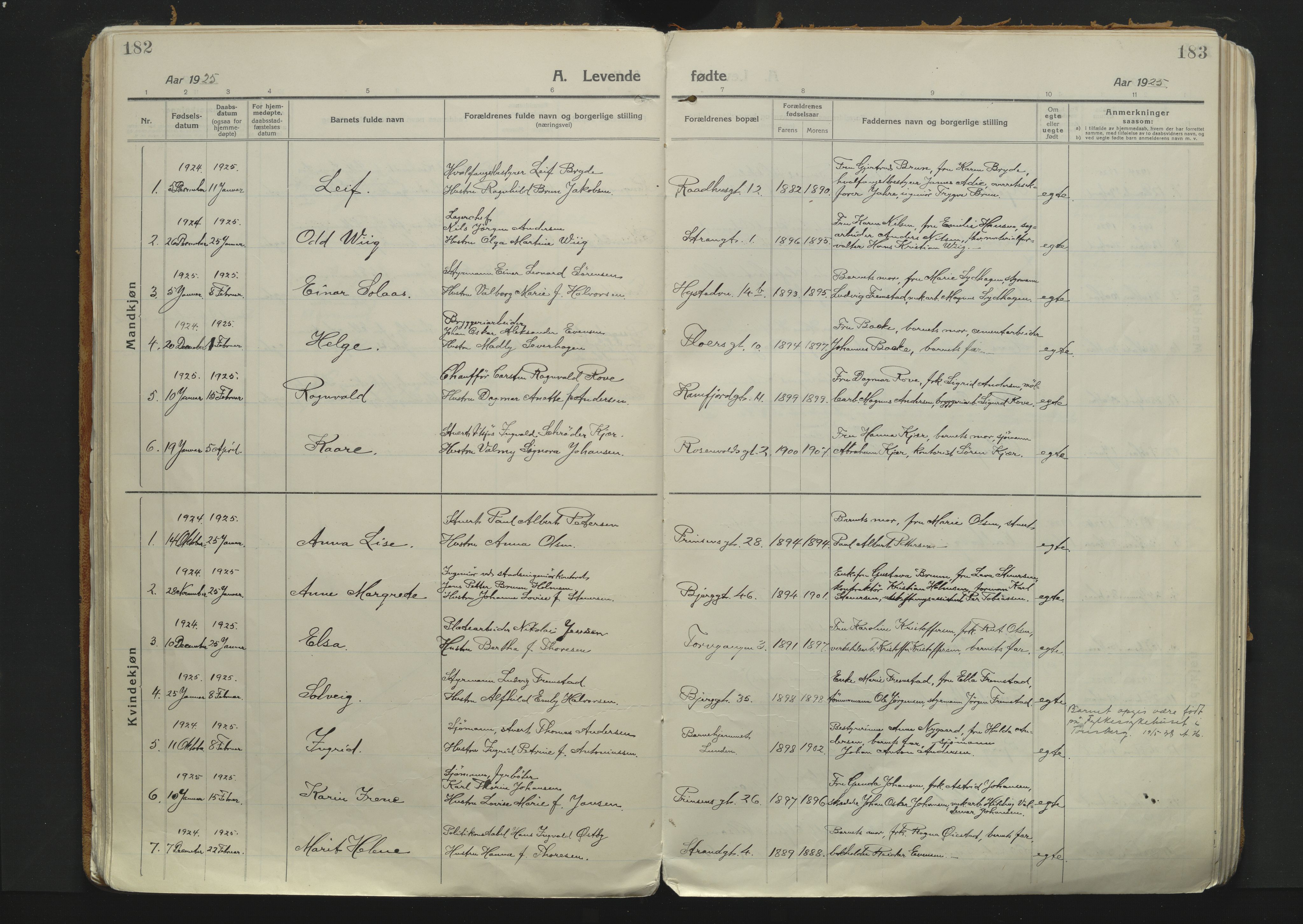 Sandefjord kirkebøker, SAKO/A-315/F/Fa/L0007: Parish register (official) no. 7, 1916-1930, p. 182-183