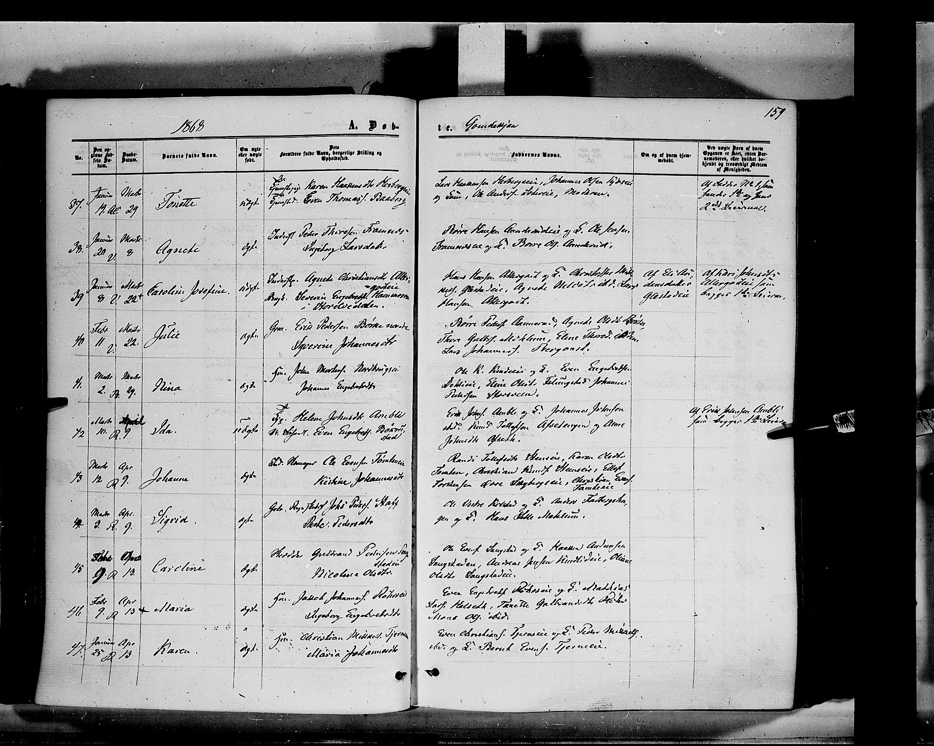 Ringsaker prestekontor, AV/SAH-PREST-014/K/Ka/L0010: Parish register (official) no. 10, 1861-1869, p. 159