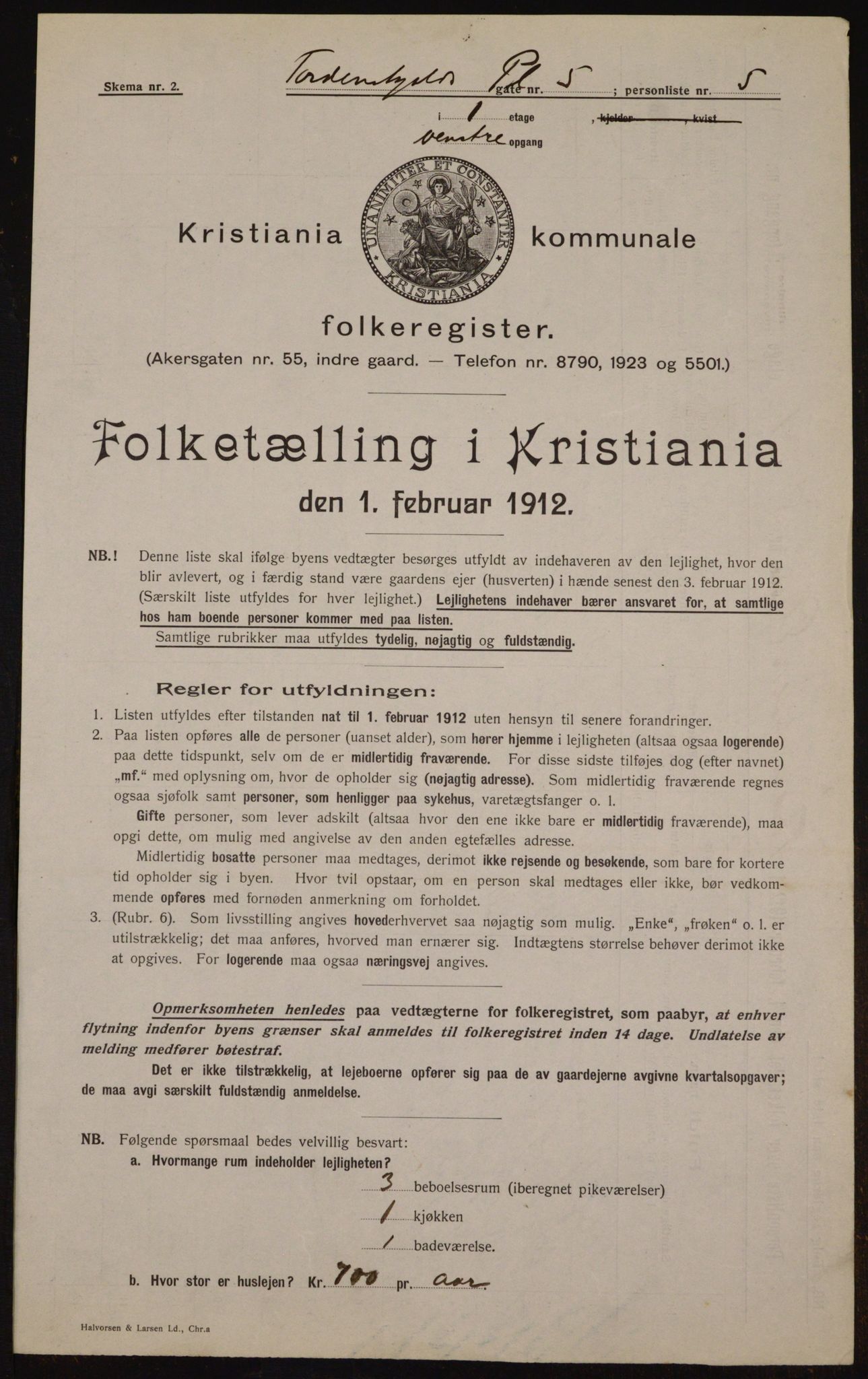 OBA, Municipal Census 1912 for Kristiania, 1912, p. 113884