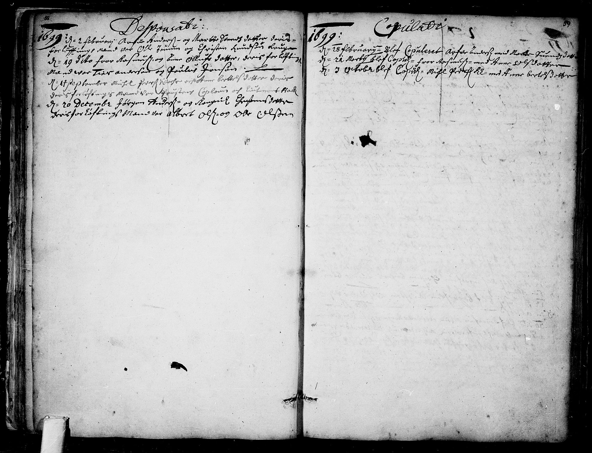 Tønsberg kirkebøker, AV/SAKO-A-330/F/Fa/L0001: Parish register (official) no. I 1, 1688-1760, p. 58-59