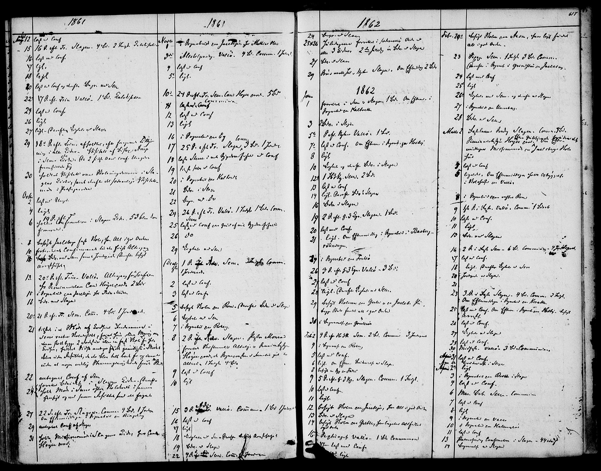 Sem kirkebøker, AV/SAKO-A-5/F/Fa/L0007: Parish register (official) no. I 7, 1856-1865, p. 617